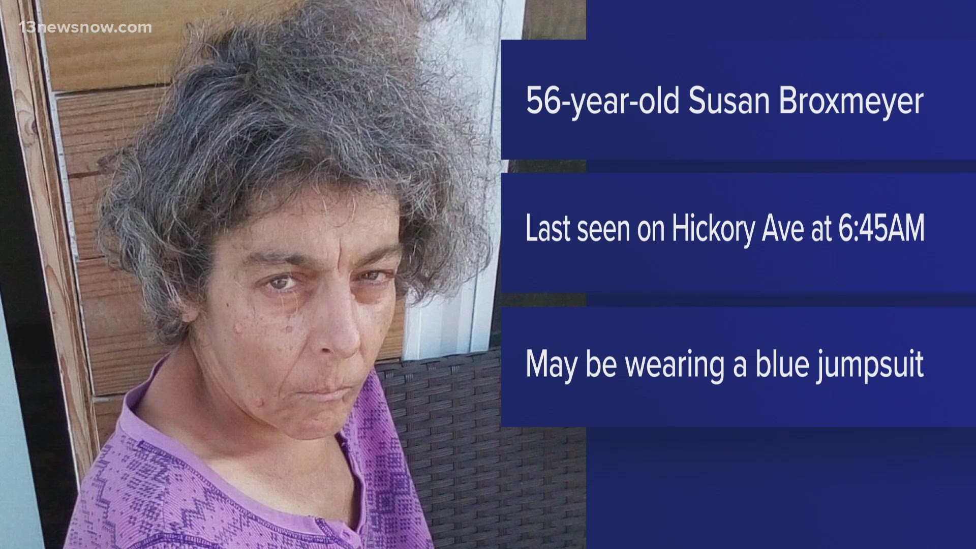 Susan Broxmeyer 56 Missing From Newport News 13newsnow susan-broxmeyer-56-missing-from-newport-news-13newsnow