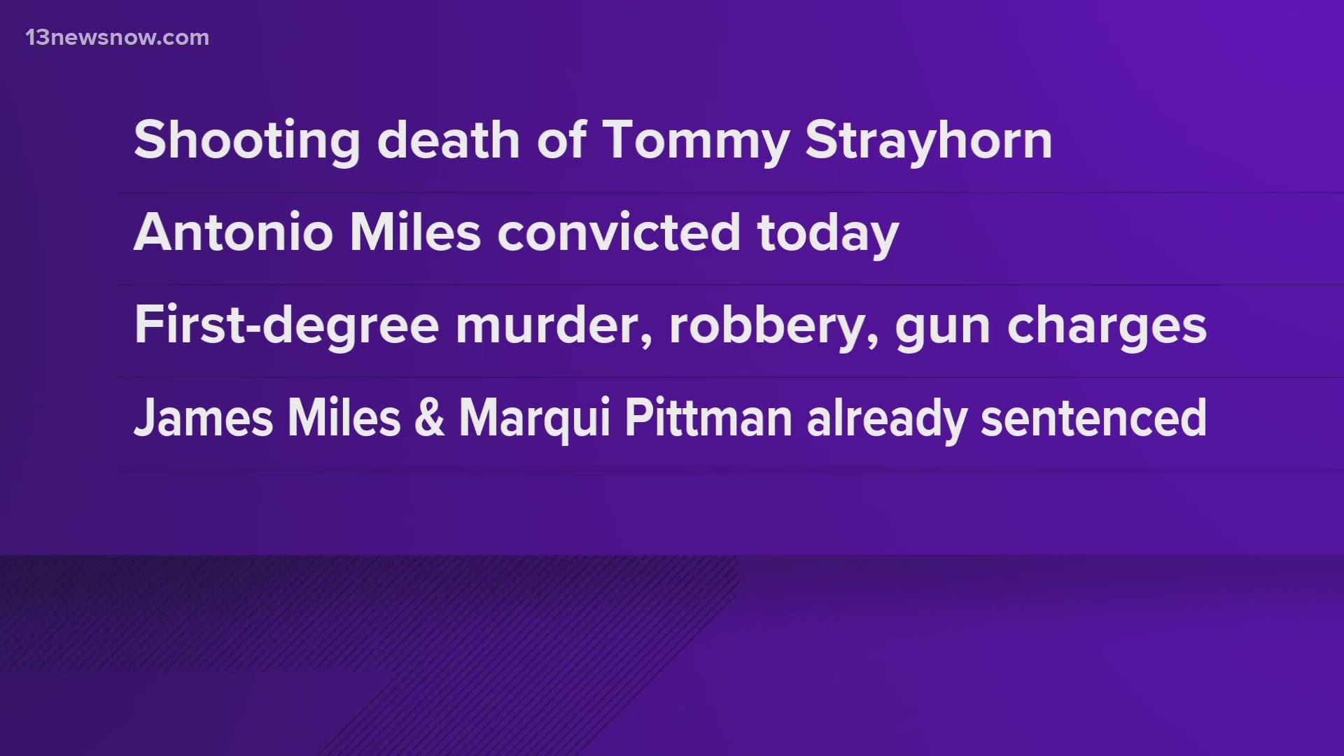 Antonio Miles was found guilty in the deadly shooting of Tommy Strayhorn in 2016. Two other men have also been found guilty of the murder.