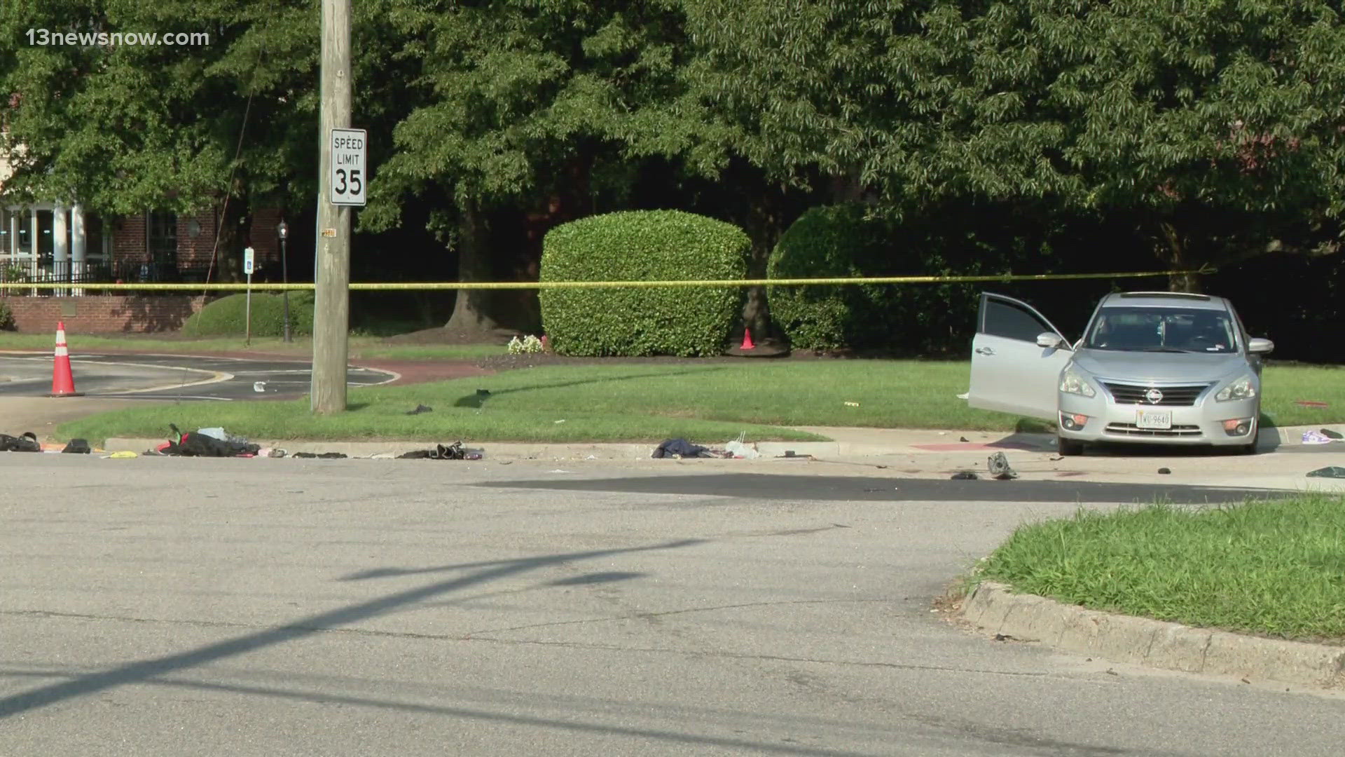 Police say a car and a motorcycle were involved in a crash, and that one person was pronounced dead at the scene.