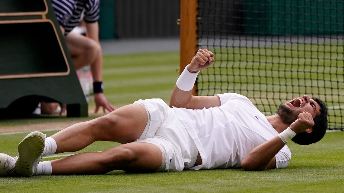 Carlos Alcaraz Beats Novak Djokovic In 5 Sets To Win Wimbledon For A ...