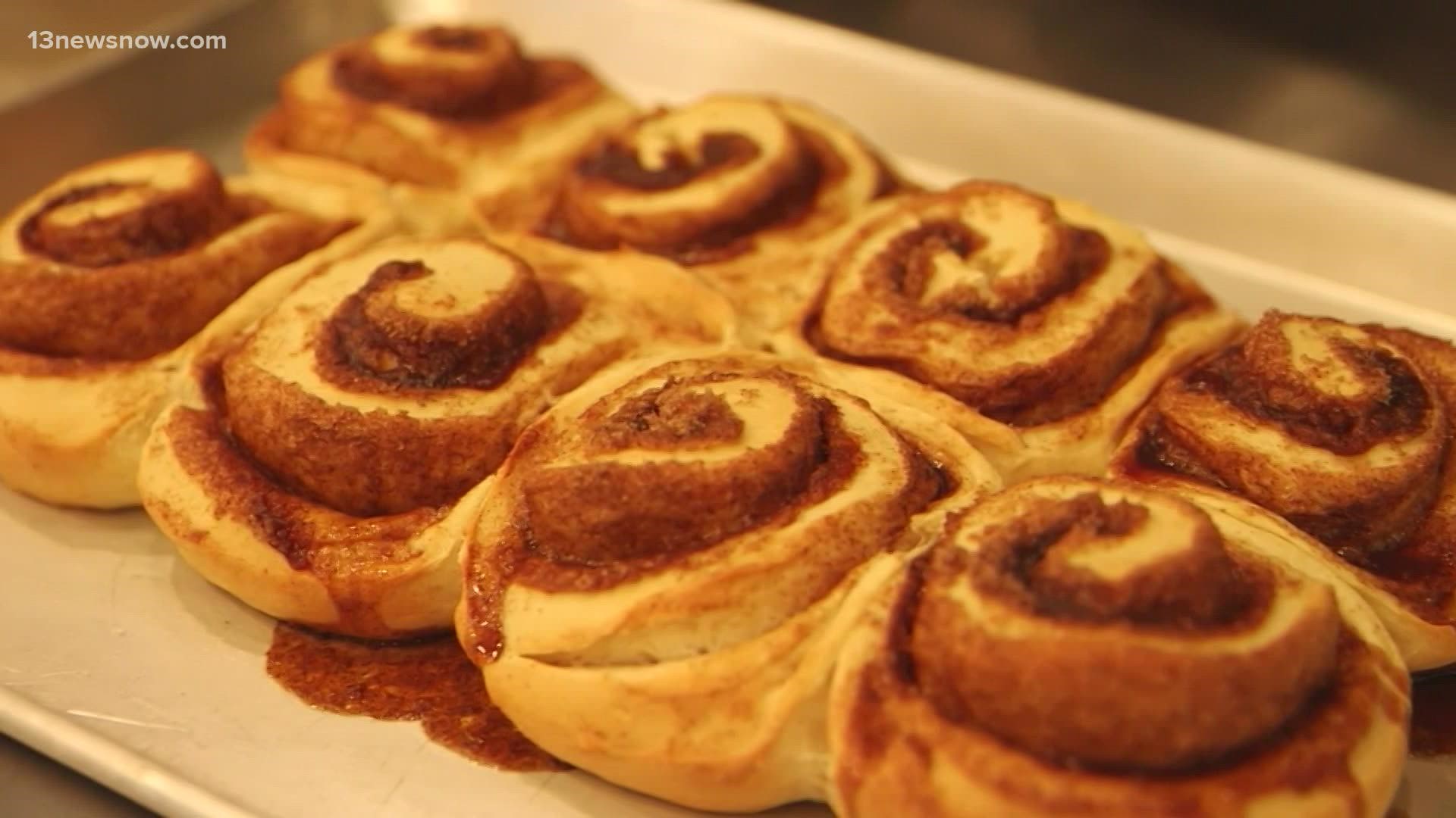 The cinnamon rolls come with a long list of possible toppings -- and the restaurant is vegan, which opens up the treats to people with egg and dairy allergies.