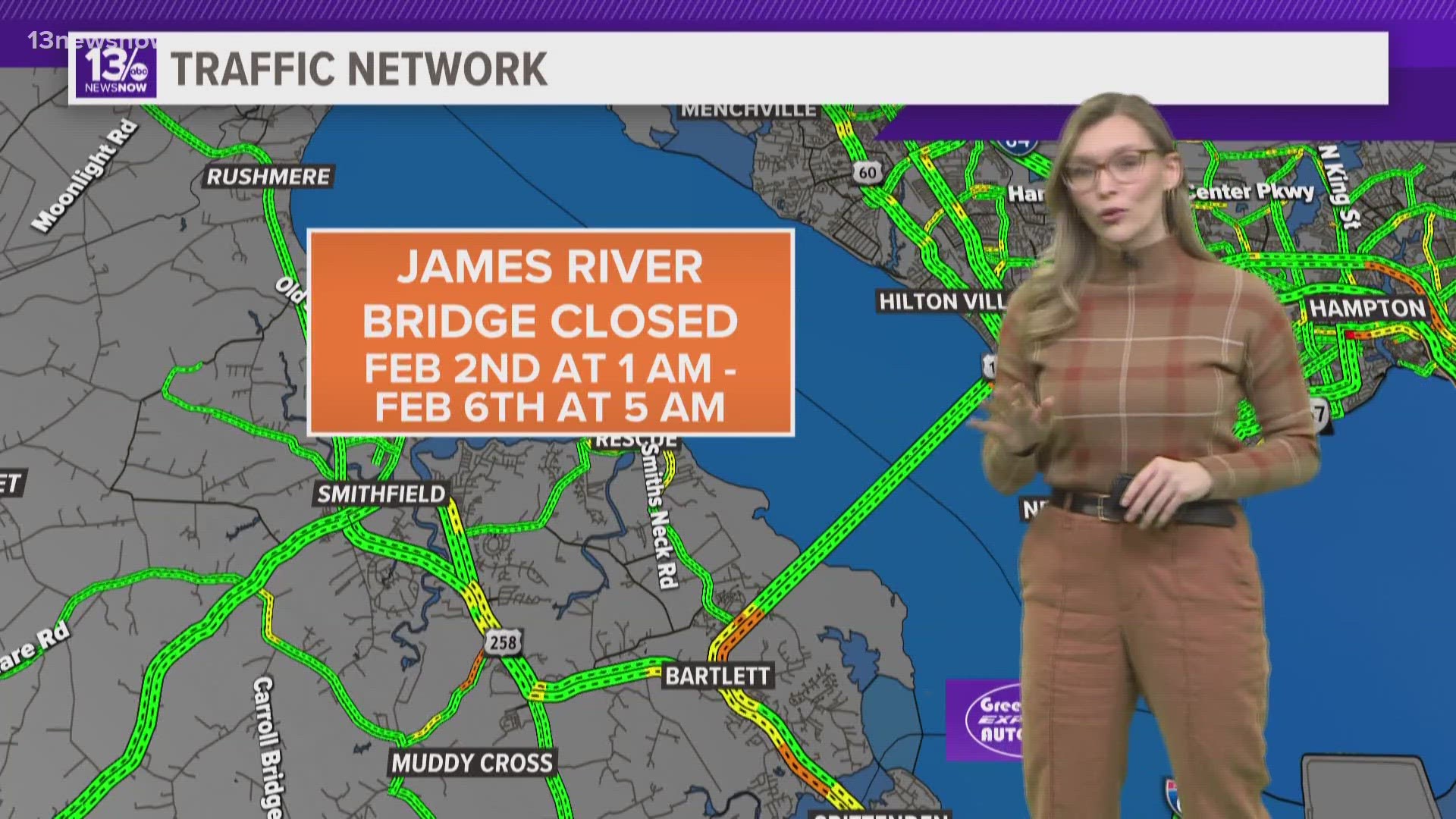 Friday morning marks the start of the second full closure of the James River Bridge.