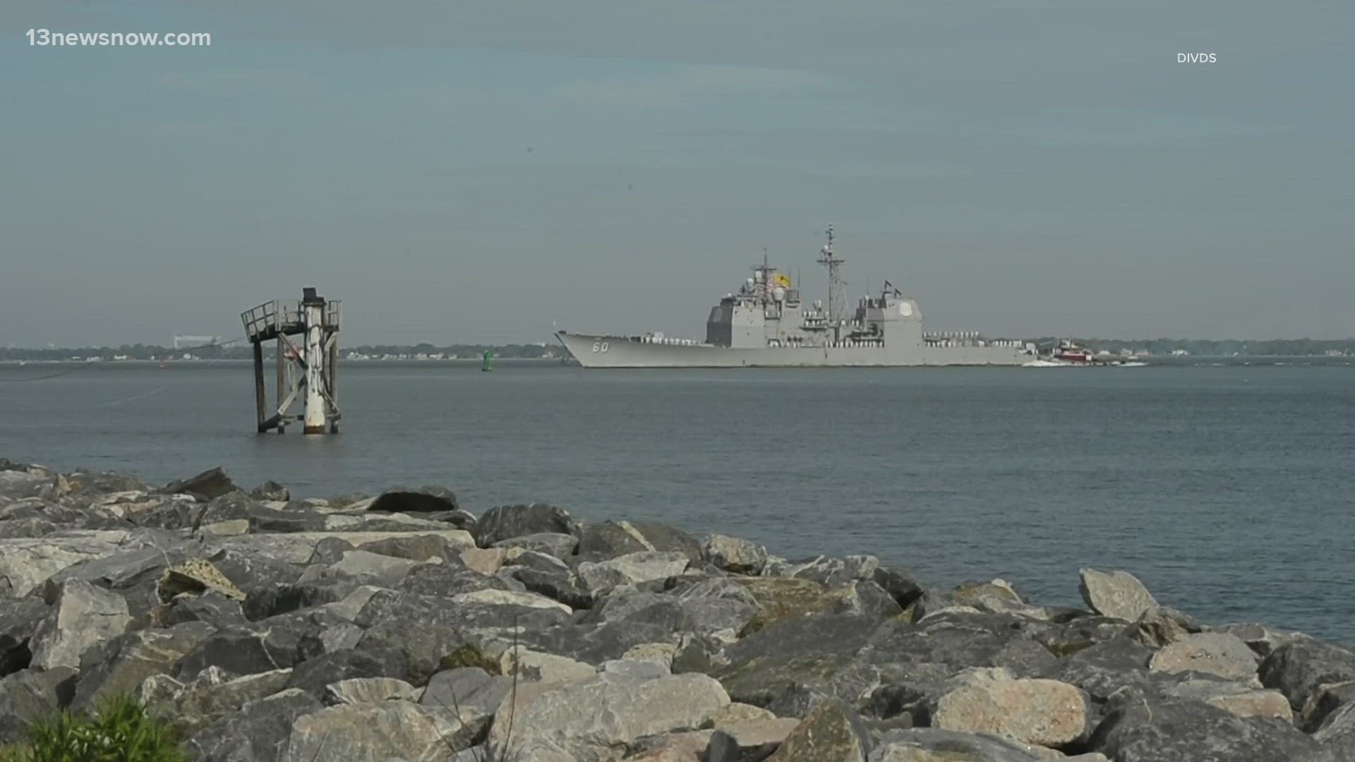 The USS Normandy is returning to Naval Station Norfolk on Saturday, the last ship of Gerald R. Ford Carrier Strike Group to come home after a long deployment.