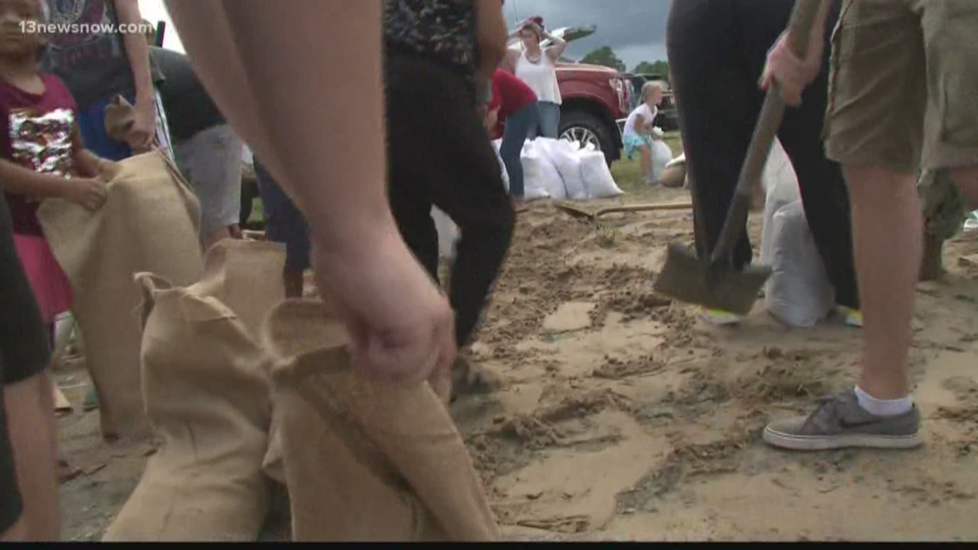 Residents in Virginia Beach made a mad dash for supplies before the storm.