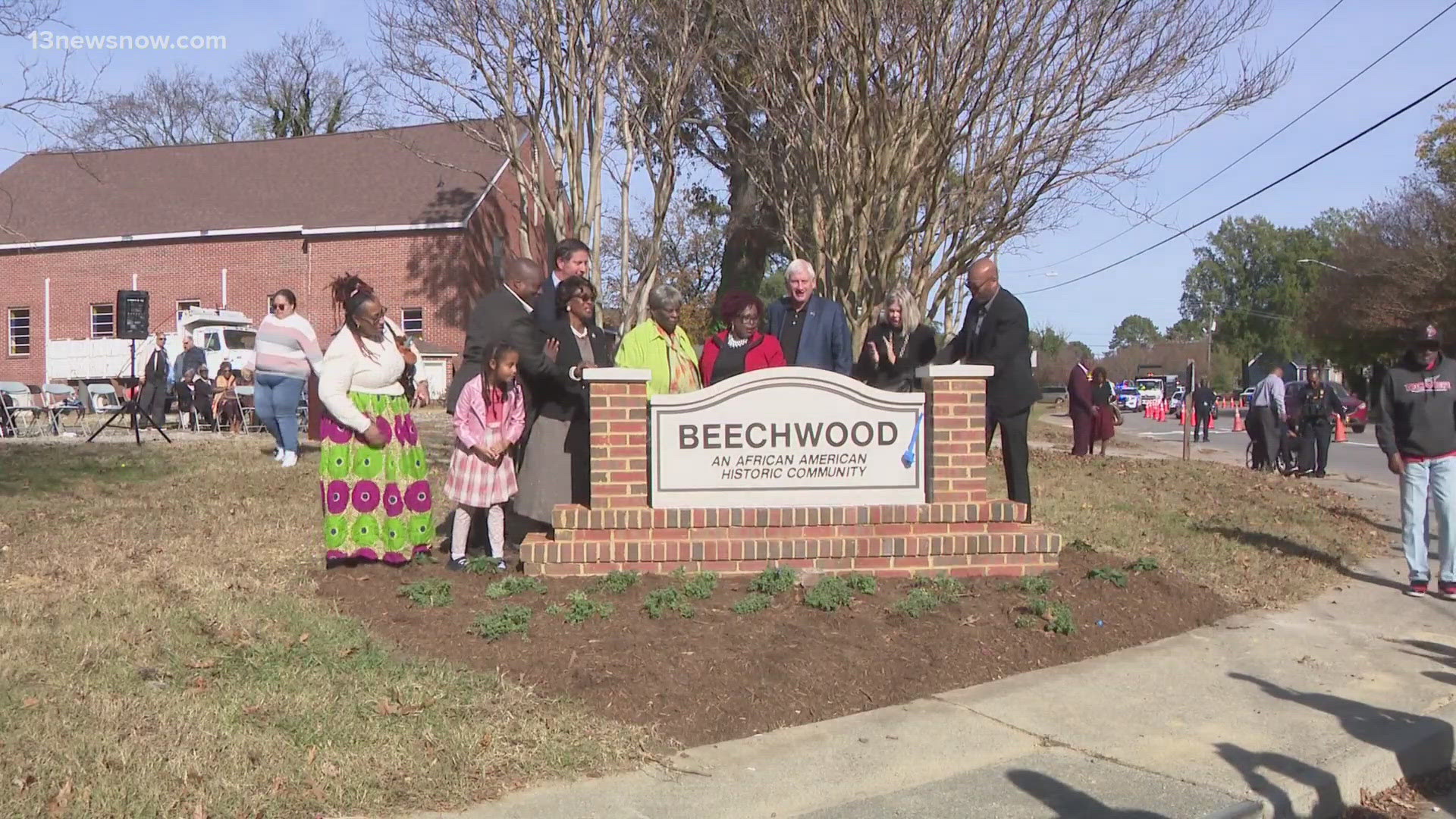 The Beechwood neighborhood was honored Sunday with a new sign.