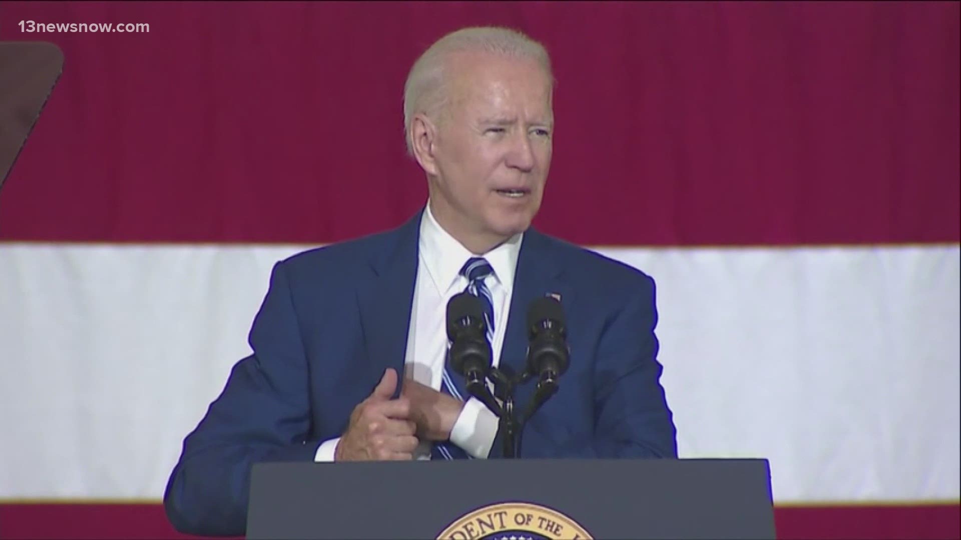 The President and First Lady met with airmen and soldiers during their stop in Hampton Roads. They thanked military members for their service ahead of Memorial Day