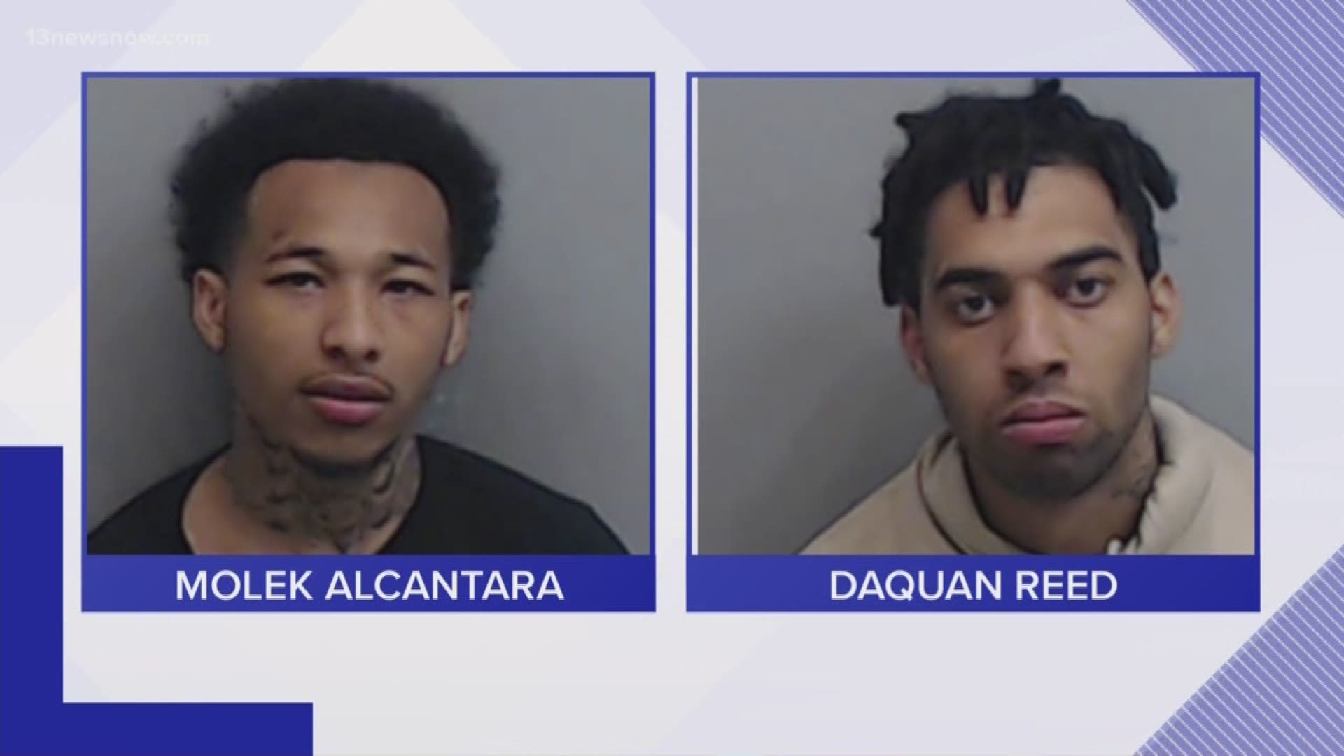 Police arrested 23-year-old Molek Alcantara and 22-year-old Daquan C. Reed in Atlanta. They were wanted for Monday's double shooting at MacArthur Center.
