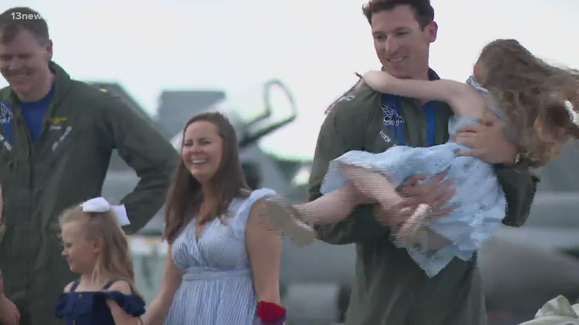 Families in Virginia Beach are reunited after aviators with USS Harry S. Truman arrived home Thursday.