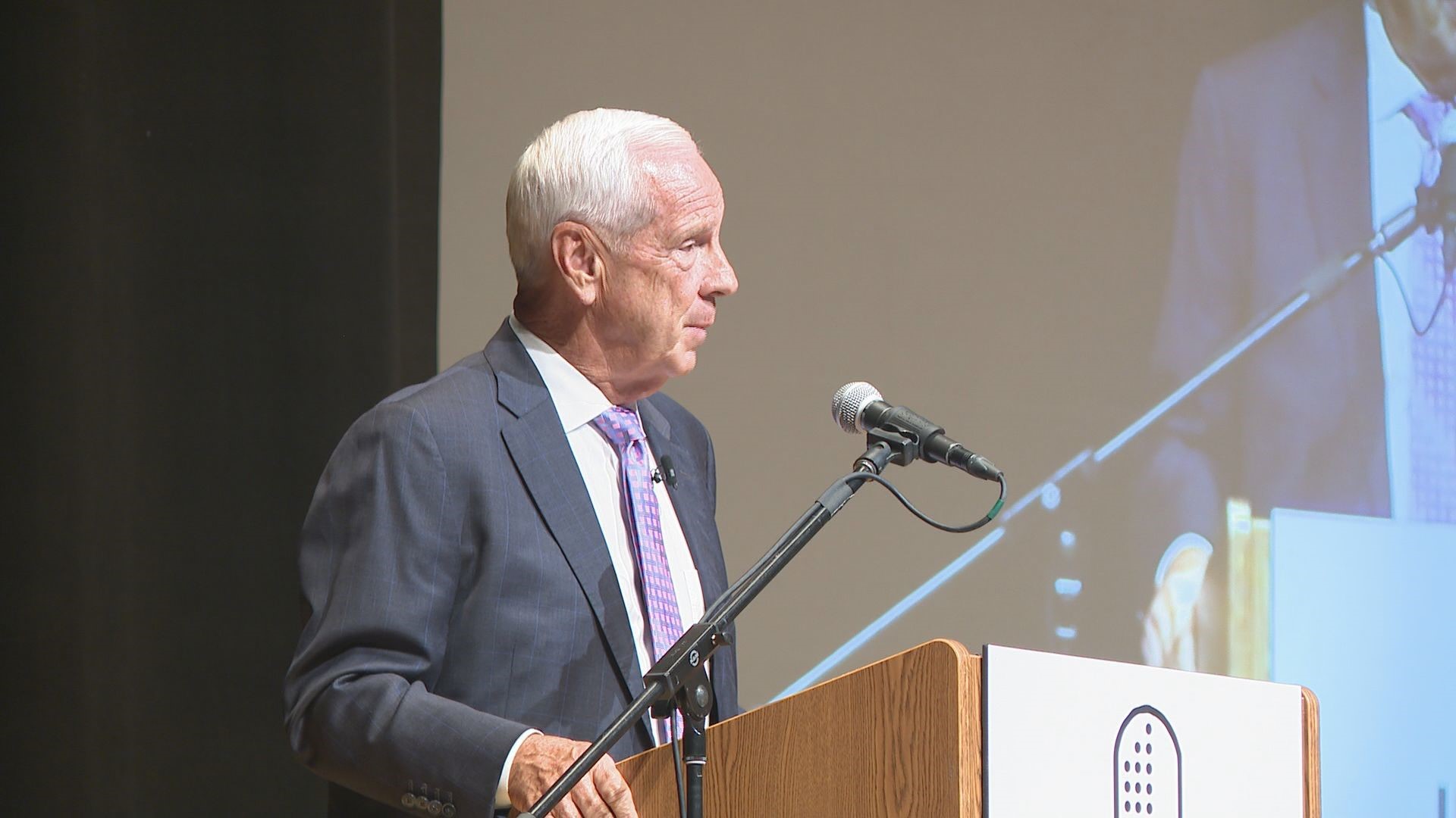 Roy Williams spoke at the annual Norfolk Forum on Tuesday night from Chrysler Hall.
