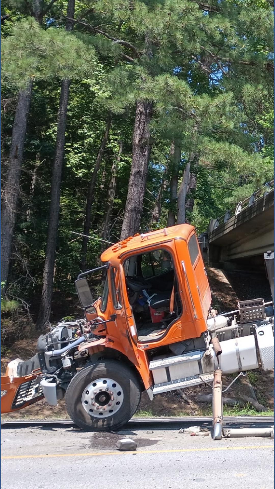 I-64 West closed in James City County after dump truck crashes into ...