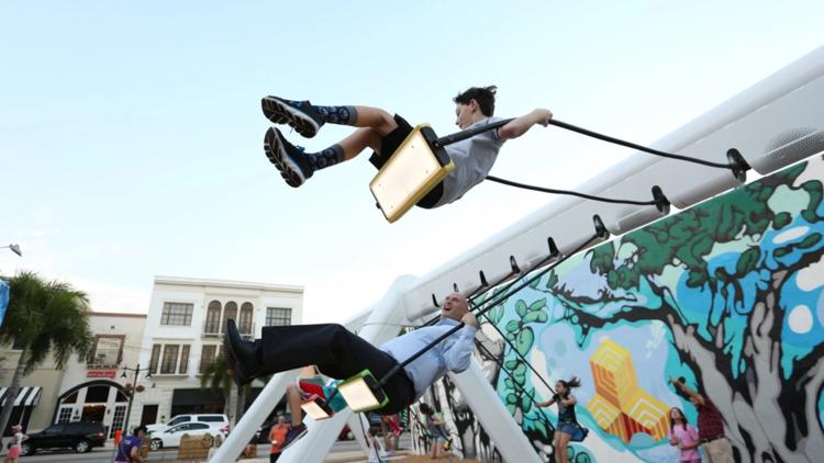 Temporary art installation 'Musical Swings' coming to Williamsburg