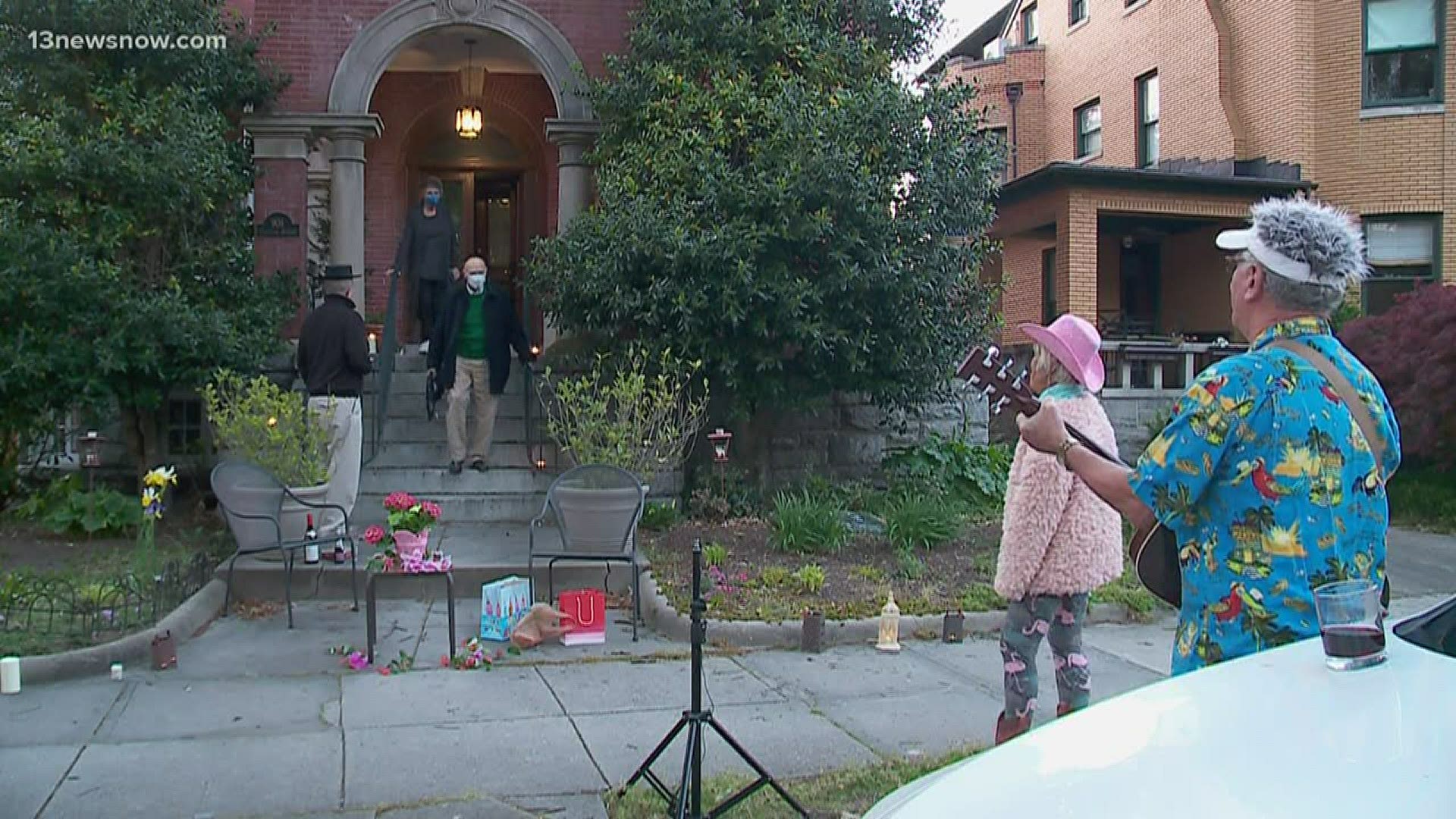 Neighbors have birthday parade for 88-year-old while social distancing