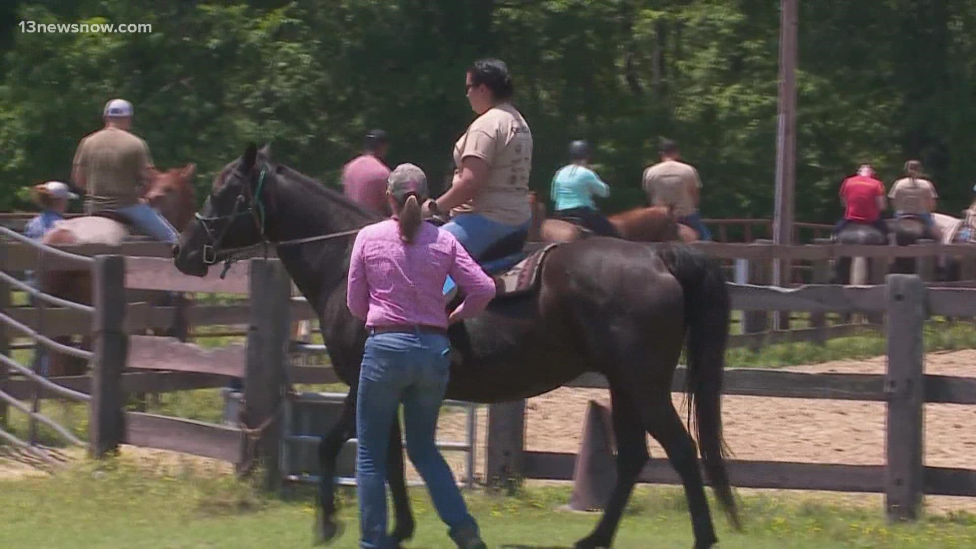 The EquiVets program started in 2010. Participants say getting out of normal routines can help their mental health, and spending time with horses makes them calm.