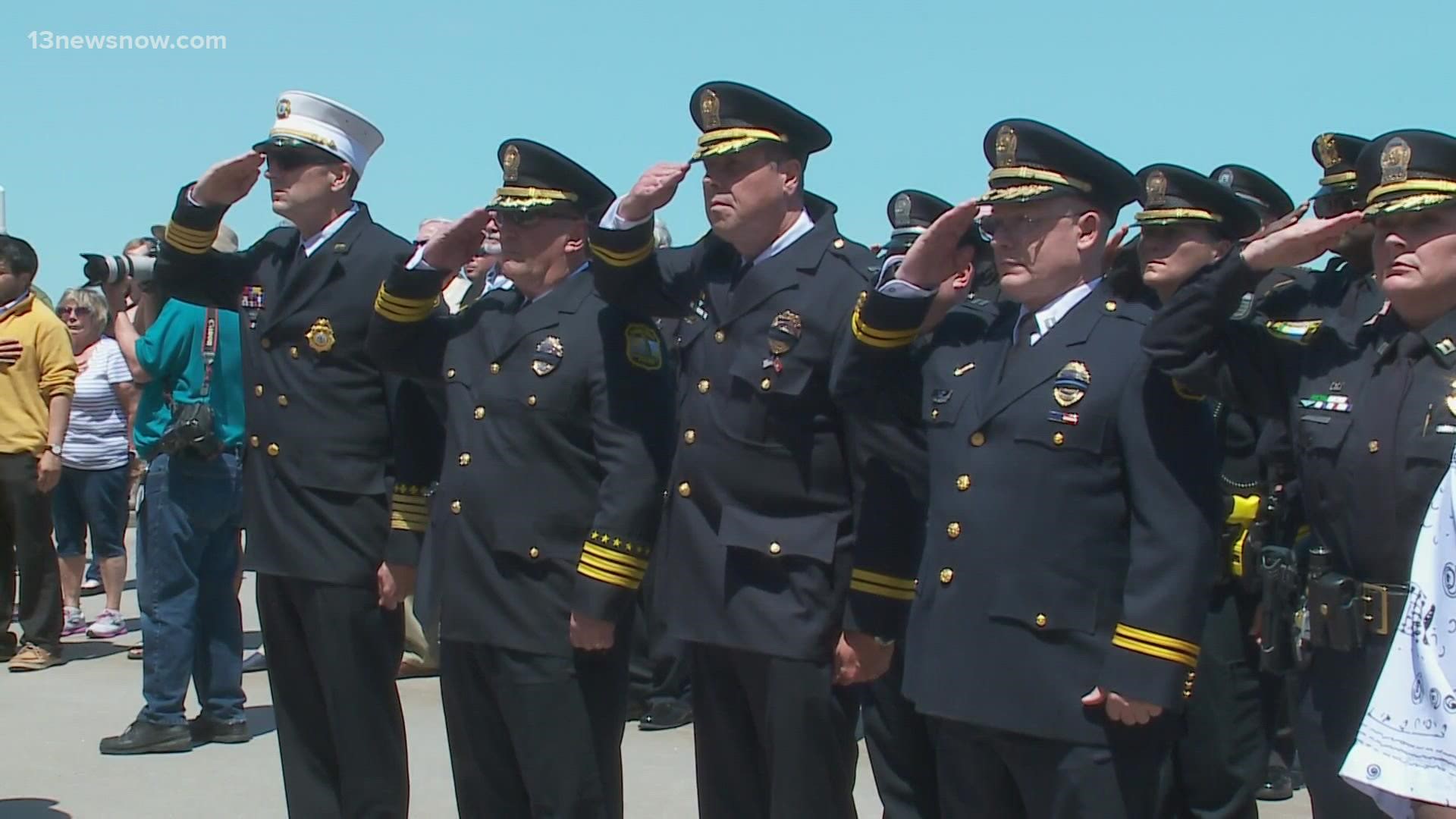 The annual law enforcement officers' memorial ceremony happened at the Virginia Beach Oceanfront Wednesday.