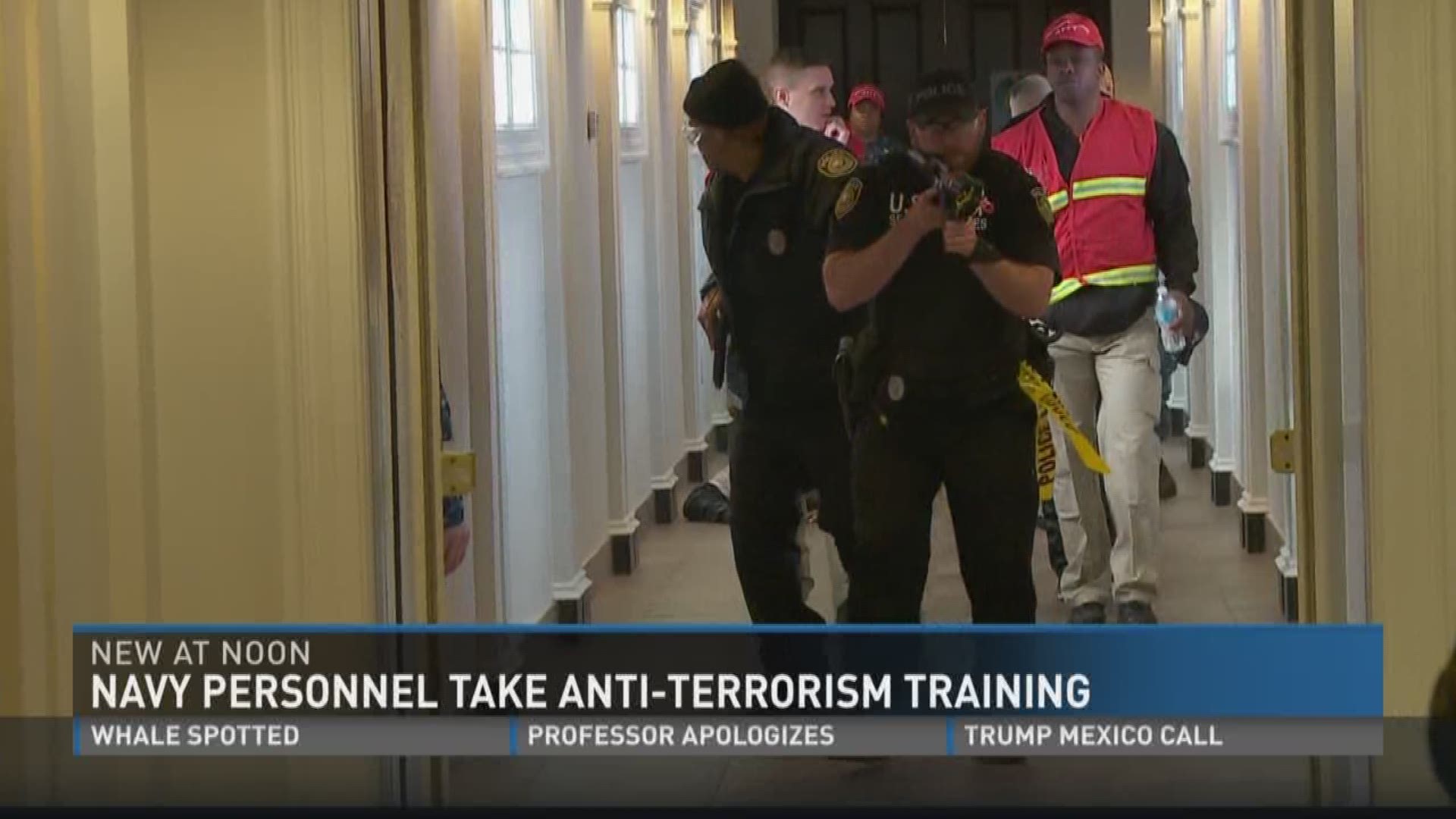 Navy personnel take anti-terrorism training