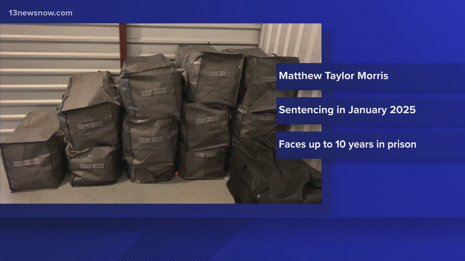 Matthew Taylor Morris, 38, allegedly had over a million dollars worth of marijuana stored in his office in Virginia Beach.