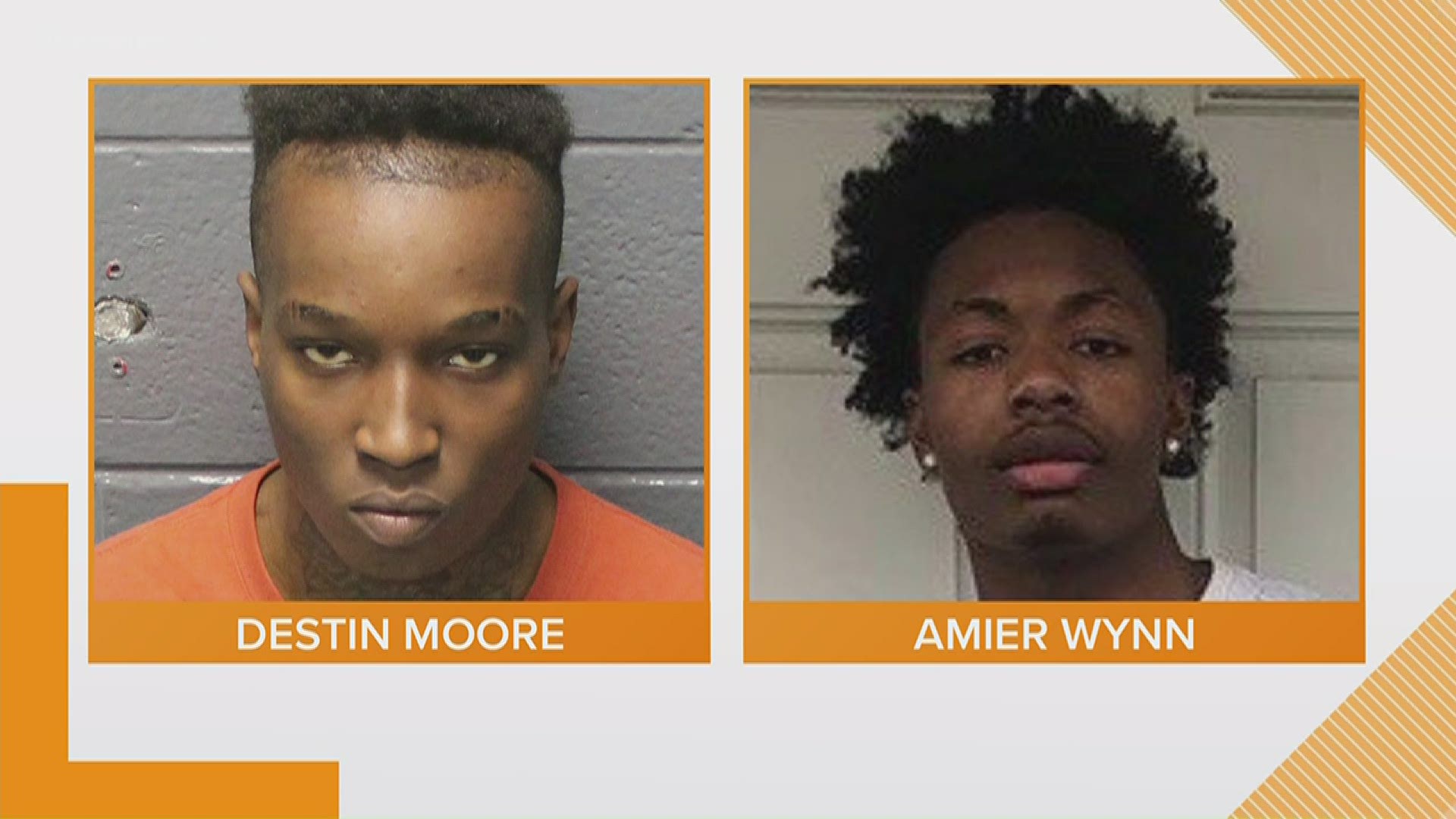 Amier Wynn, 16, turned himself in to police after being sought in a homicide investigation. Police are still searching for Destin Moore, 22. He faces murder charges.