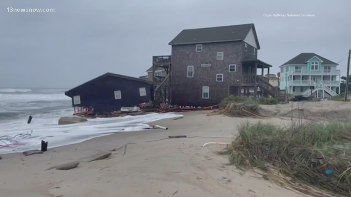 Coastal flooding slams Outer Banks, causes collapses and cancellations