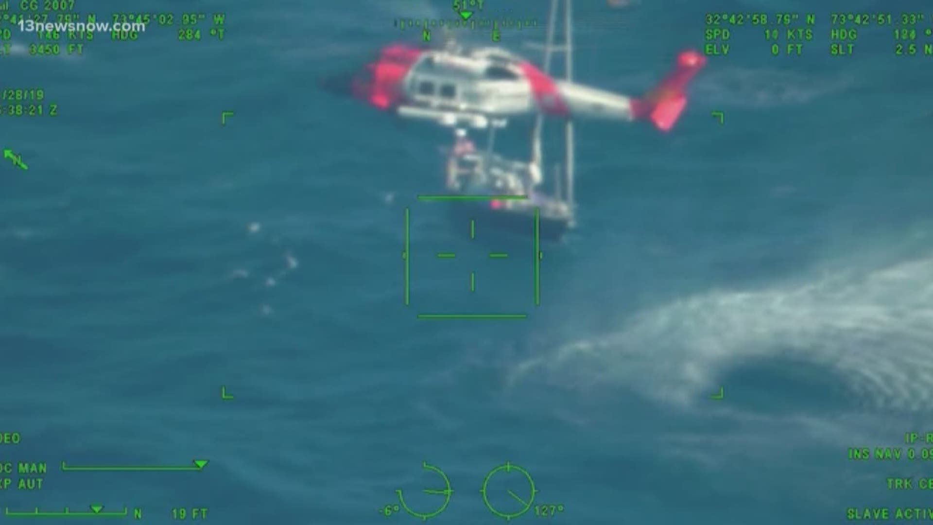The U.S. Coast Guard rescued a man off the coast of North Carolina on Thanksgiving Day.