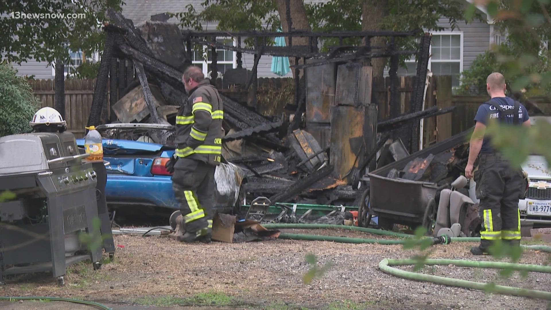 Chesapeake fire temporarily closes Battlefield Boulevard South at