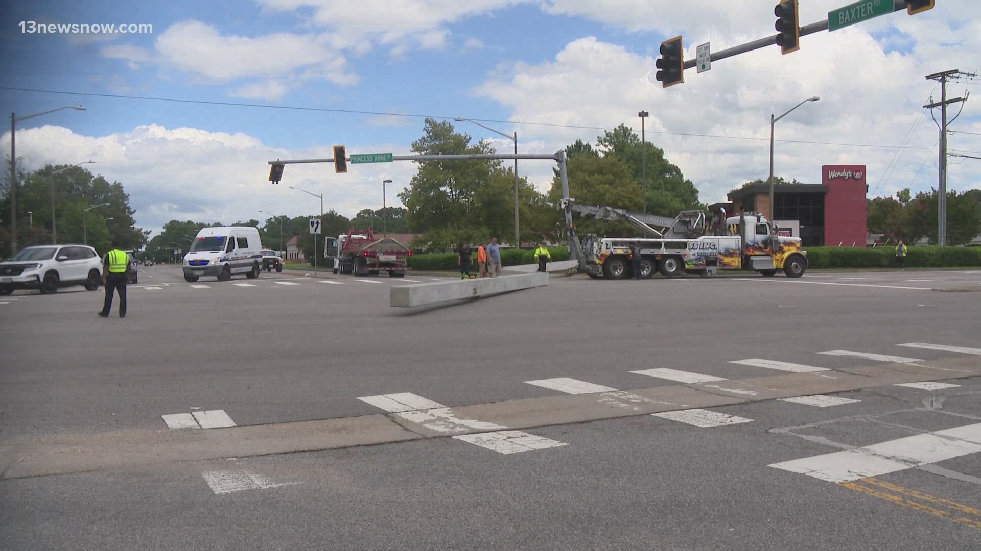 According to police, the accident on Tuesday involved two vehicles and a power pole.