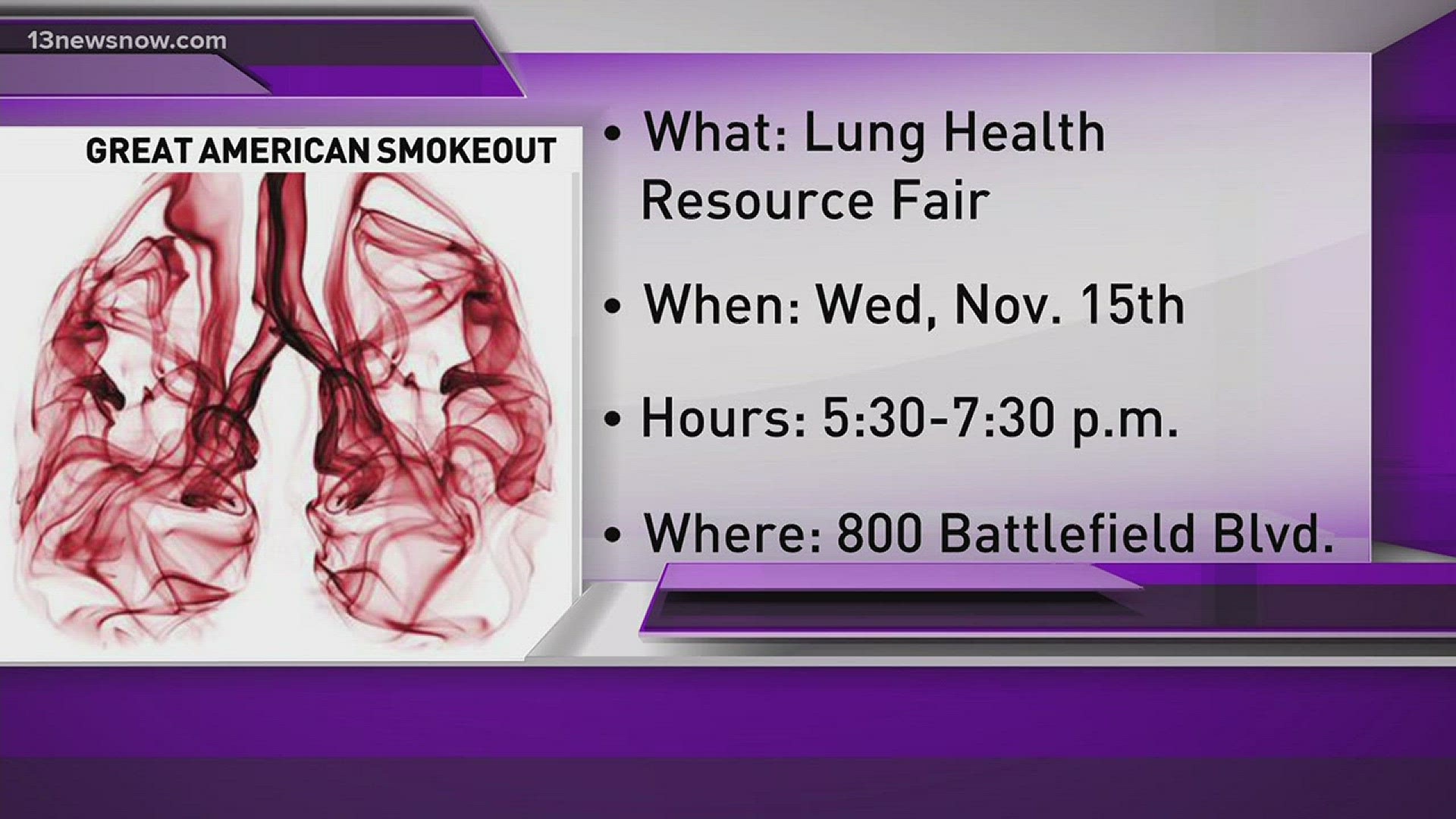 Chesapeake Regional Healthcare holds a lung health resource fair that offers support to people who hope to stop smoking.