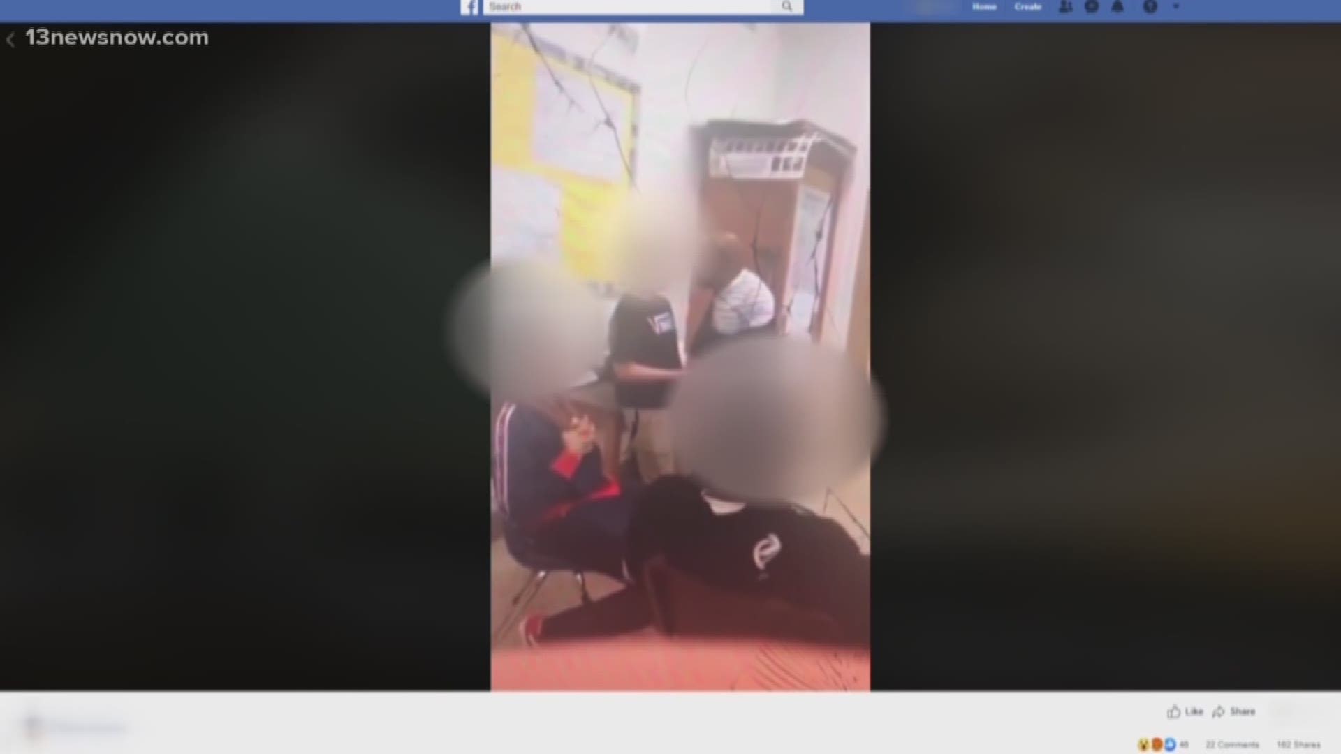 13News Now Adriana De Alba has more on a video that surfaced catching a teacher at Kempsville Middle School aggressively confronting students.