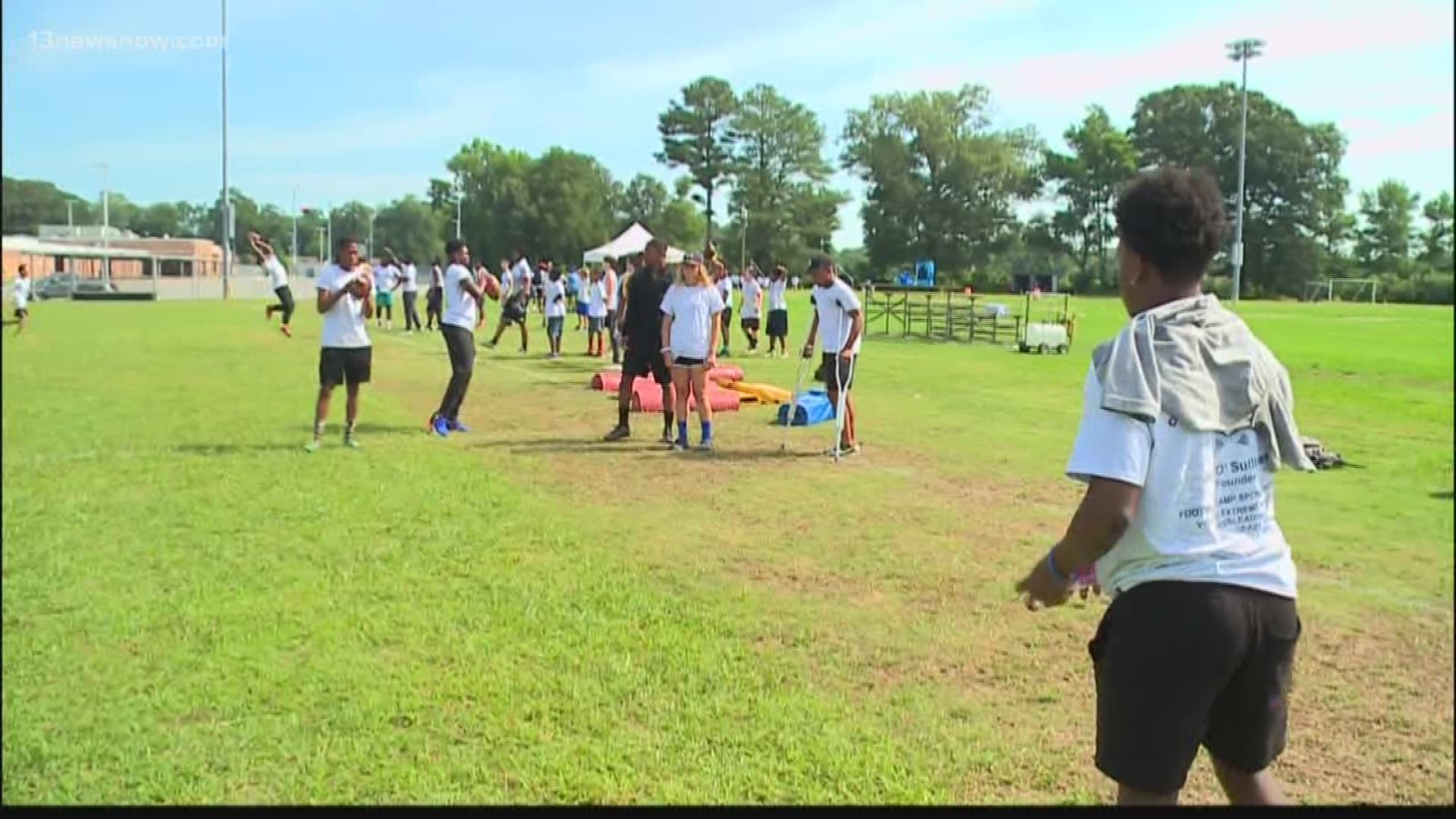 Kids ages 10 to 14 in Chesapeake are breaking a sweat on the field - it's all thanks to a free event hosted by the Chesapeake Sheriffs Office.