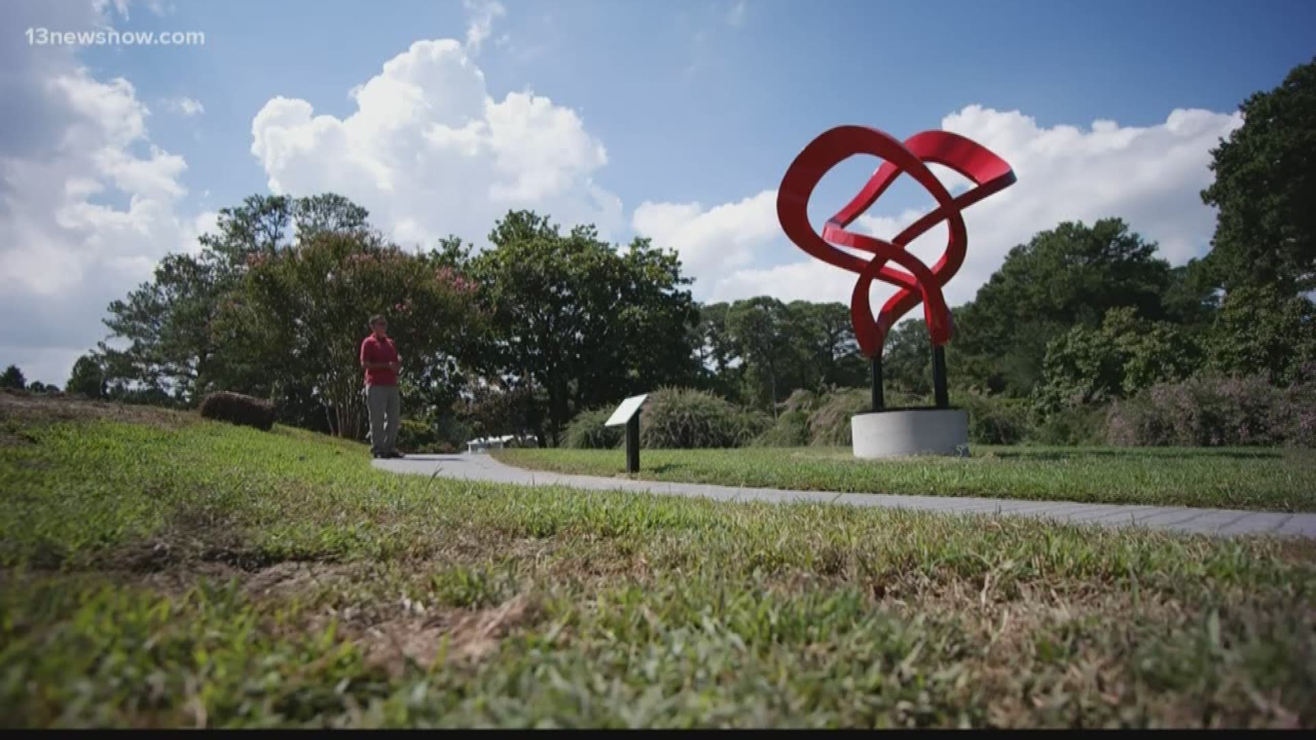 A new sculpture was installed in Norfolk's Botanical Garden.