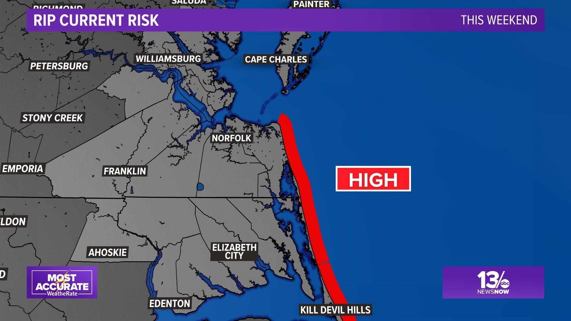 Rip current risk at the beach Memorial Day weekend | 13newsnow.com