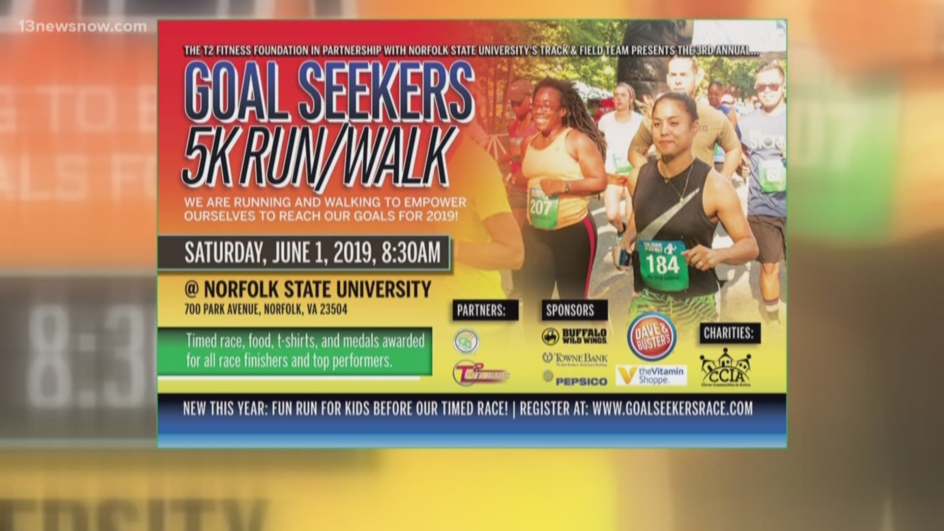 The T2 Fitness Foundation and NSU track & field partner up for the  3rd Annual Goal Seekers 5K Run/Walk on June 1.
