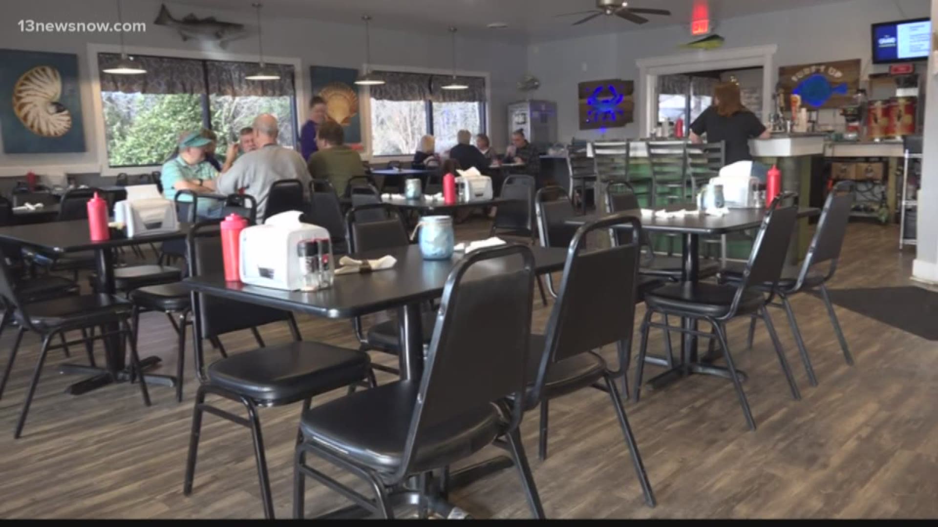 A Seafood restaurant in Poquoson that usually depends on NASA Langley workers is being hurt by the shutdown.