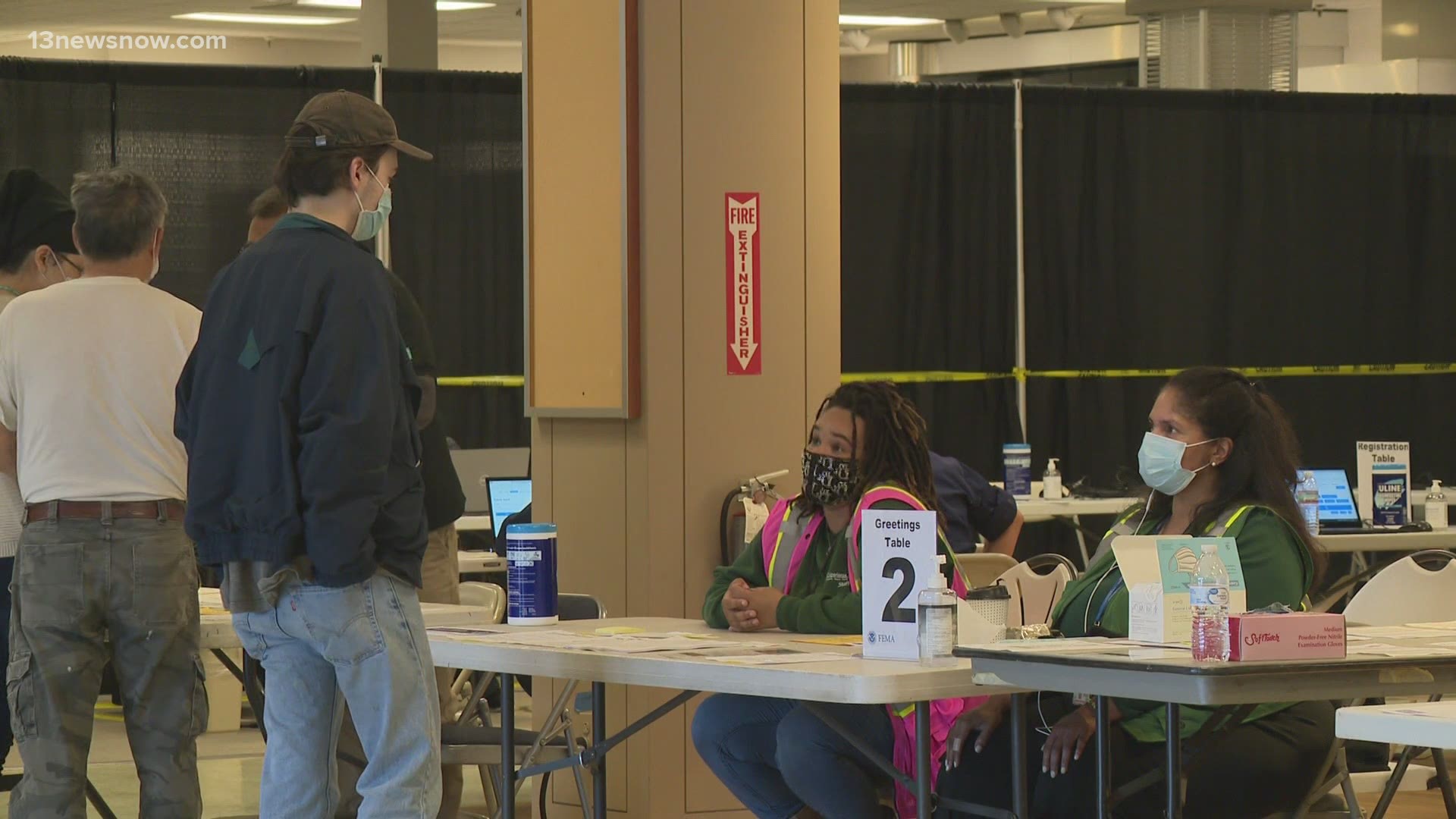 FEMA representatives say they've experienced an influx of people showing up to get the COVID-19 vaccine at the Military Circle Mall mass vaccination site.