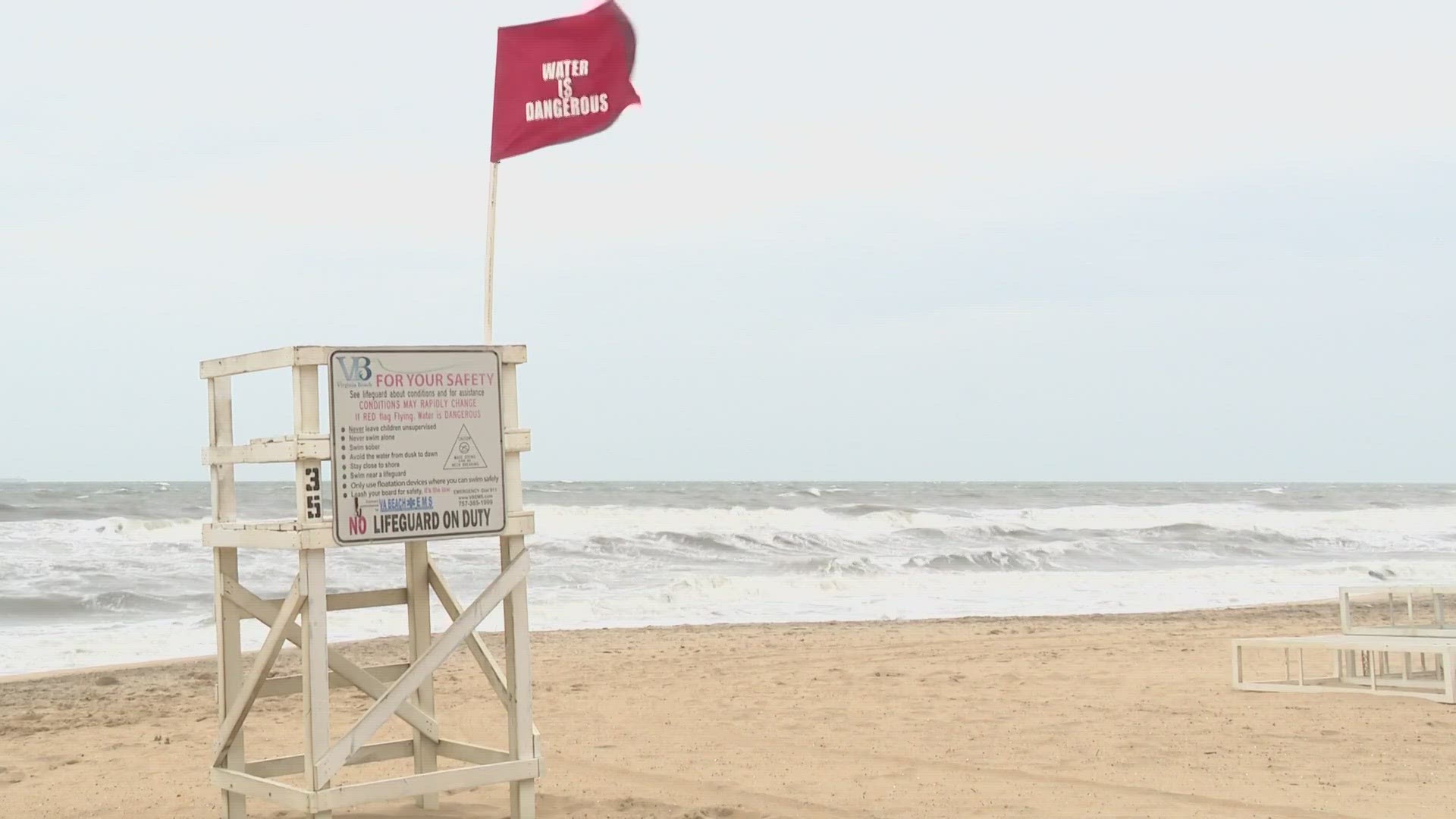 Red flags have been at the Oceanfront since Friday, warning people to stay out of the rough water. But still, people are finding ways to enjoy the long weekend.