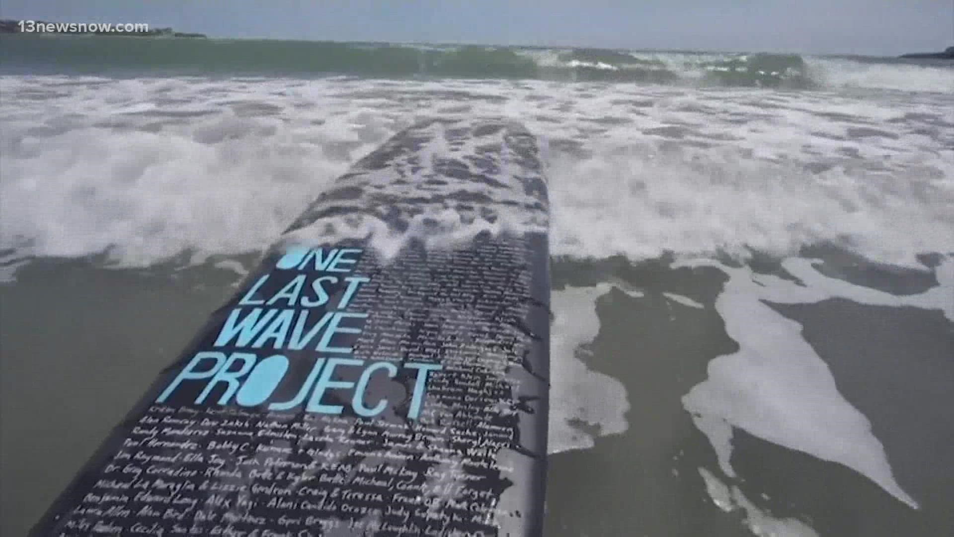 A Rhode Island man started the "One Last Wave" project. He uses his surfboard to honor passed surfers, and people who wanted to surf but never got the chance.