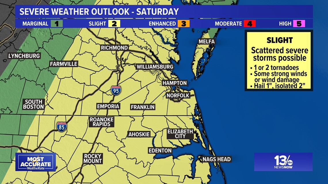 Strong thunderstorms, with gusty winds and hail, possible Saturday in Hampton Roads - Vimarsana News