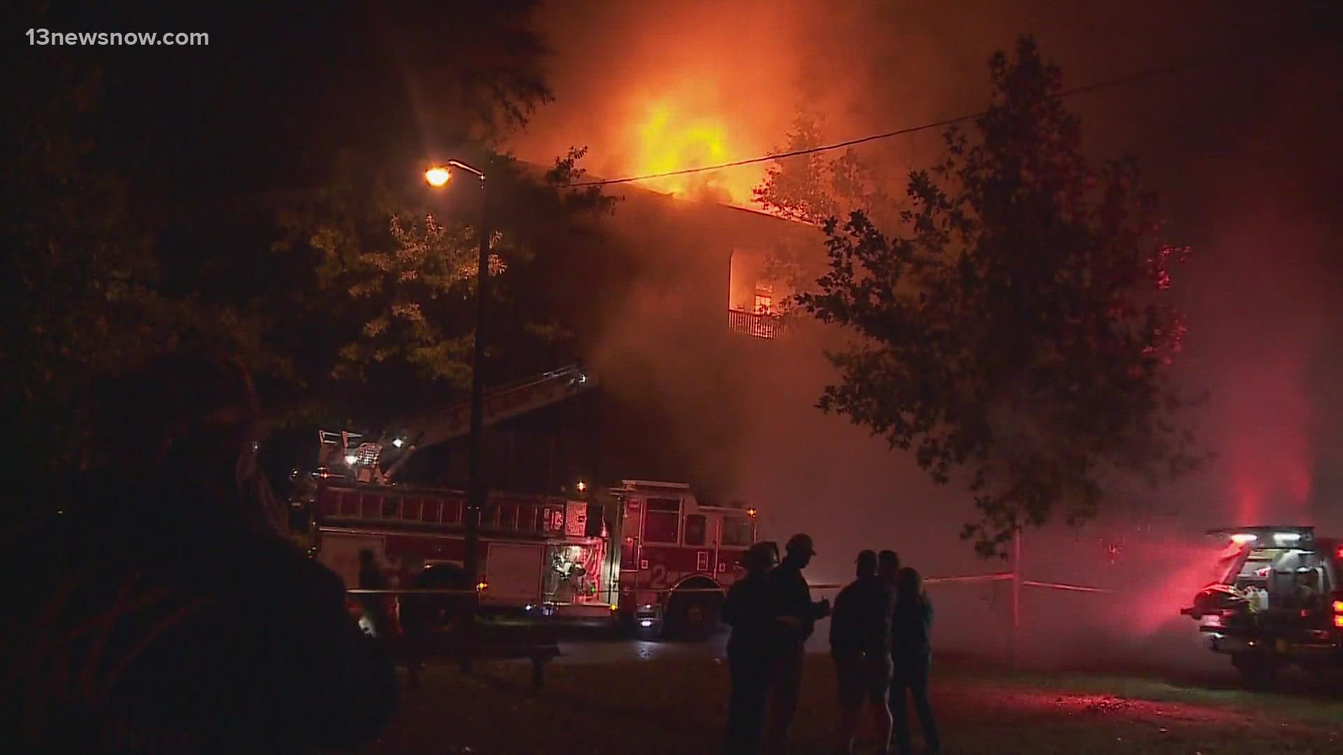 A fire broke out at an apartment complex located in the 900 block of Greenway Court. Four people were taken to the hospital with non-life-threatening injuries.