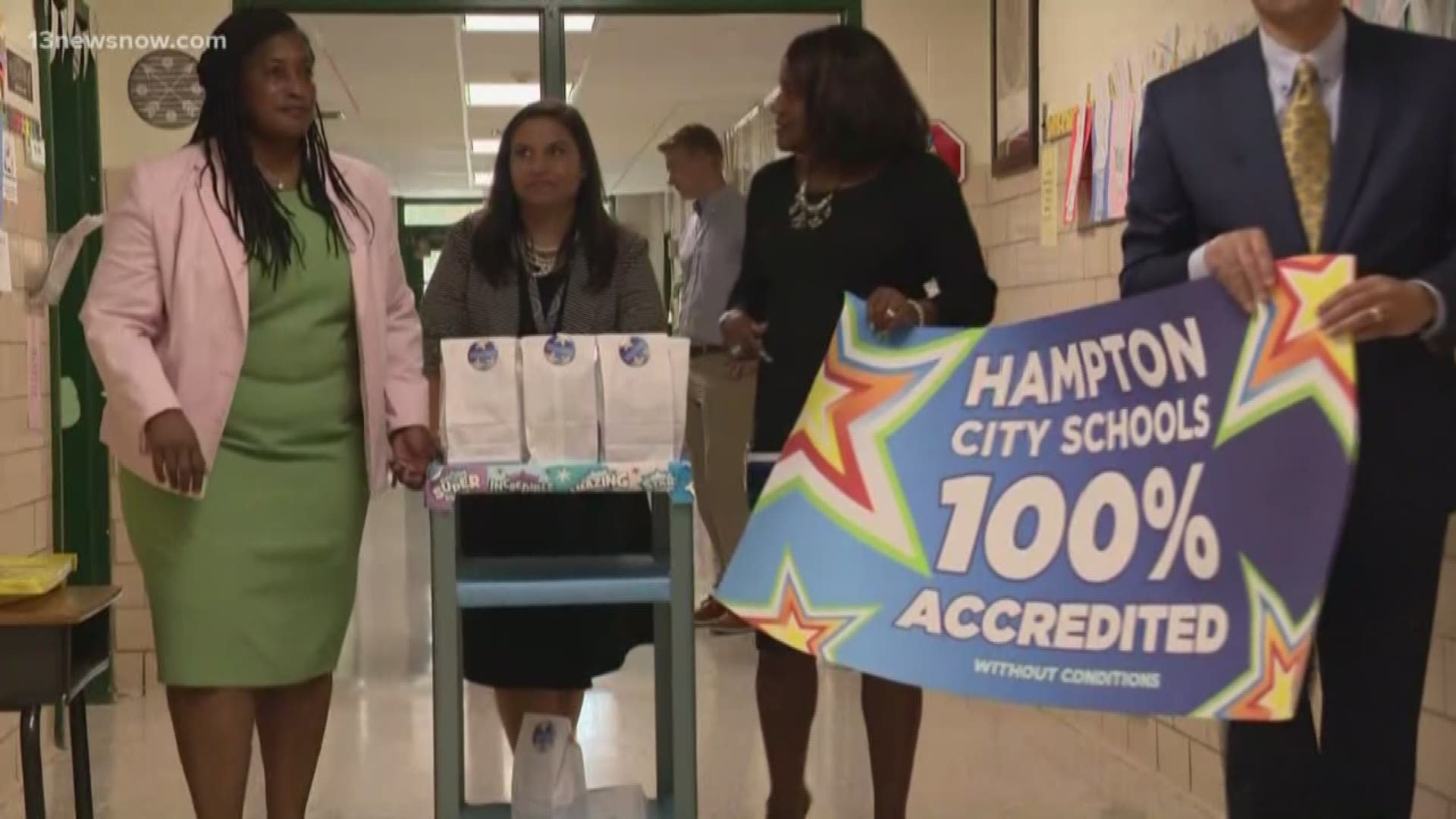 For the first time, all Hampton city schools are accredited. Just four years ago, only 41% of the schools in Hampton were accredited.