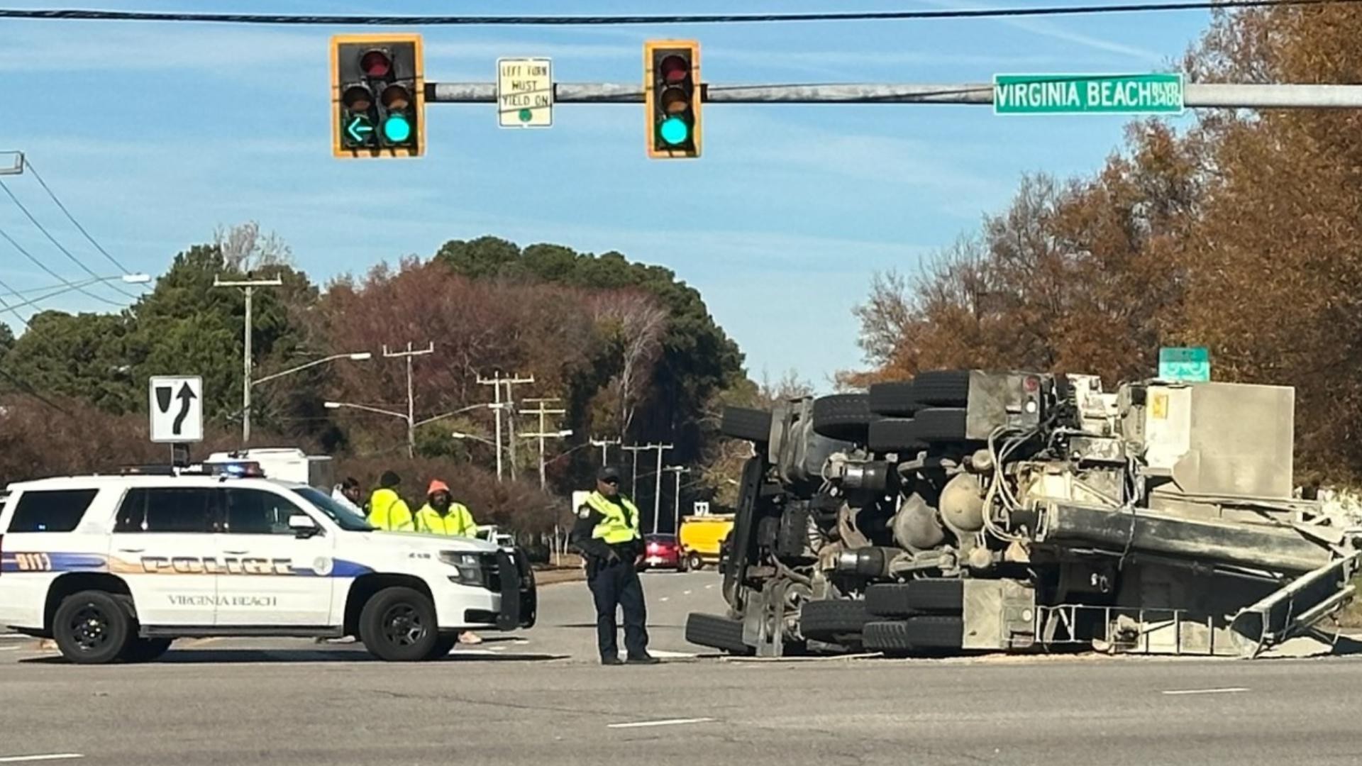 1 injured after crash in Virginia Beach where truck flipped | 13newsnow.com