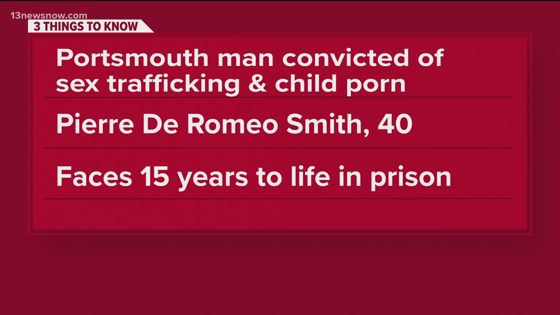 Smith will be sentenced on August 9.