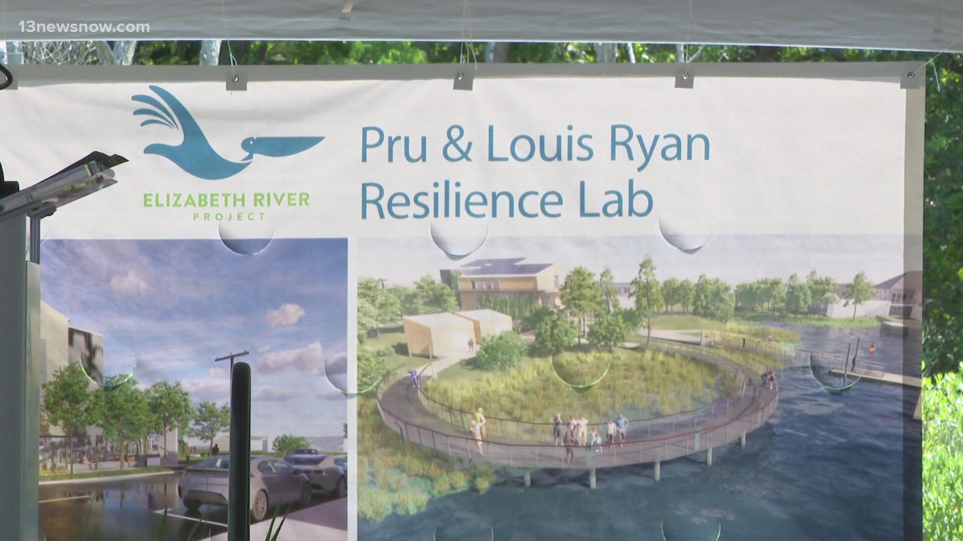 The $8 million living lab and learning park will let researchers see how to deal with climate change and sea level rise.