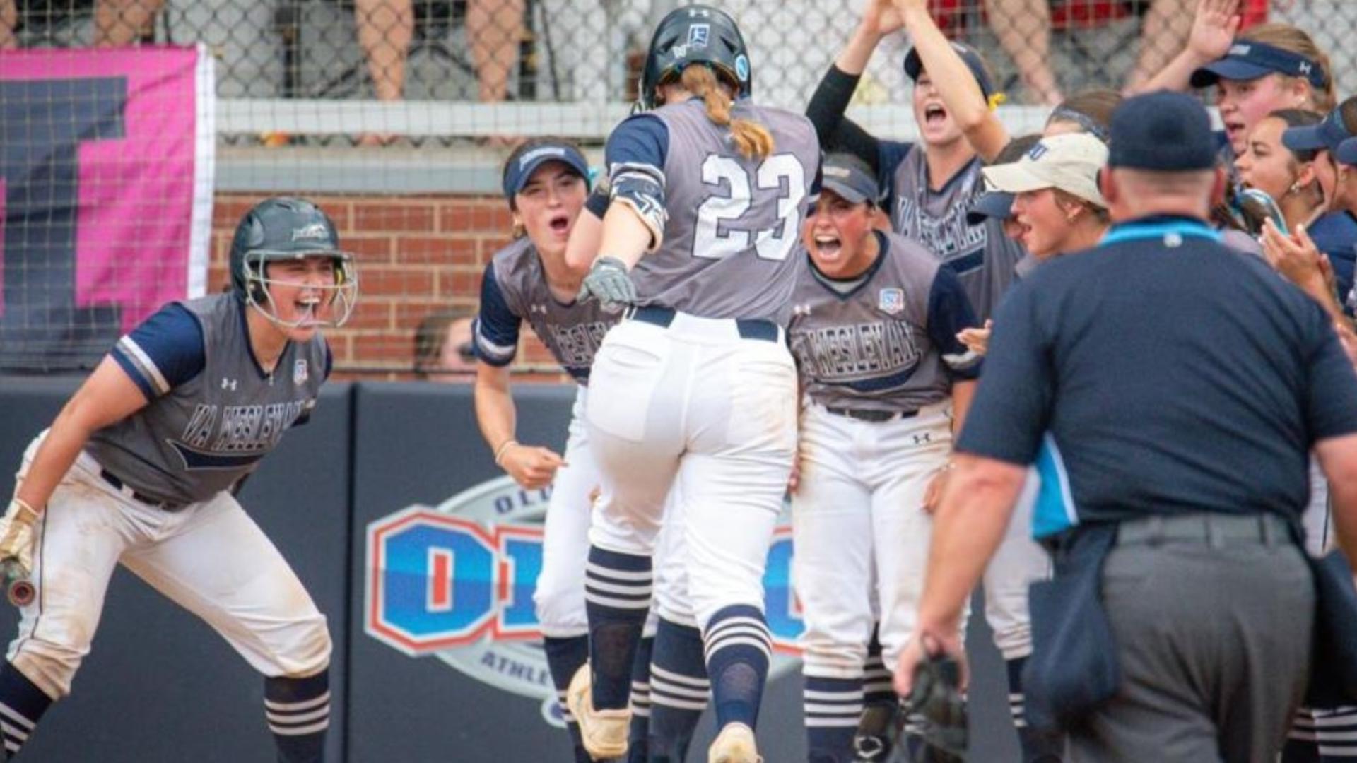 Alison Pollack (23) was 1-for-3 with a solo homer for her second home run of this NCAA playoff run.
