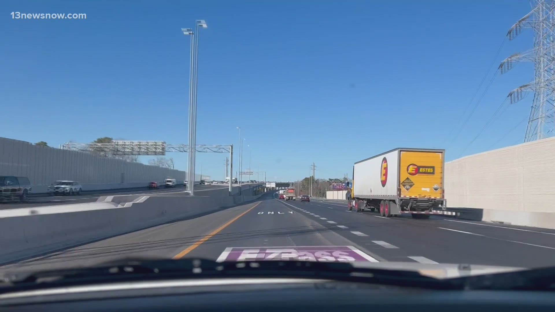 VDOT crews opened a new express lane on I-64 between the Bowers Hill Interchange and I-464 interchange in Chesapeake.