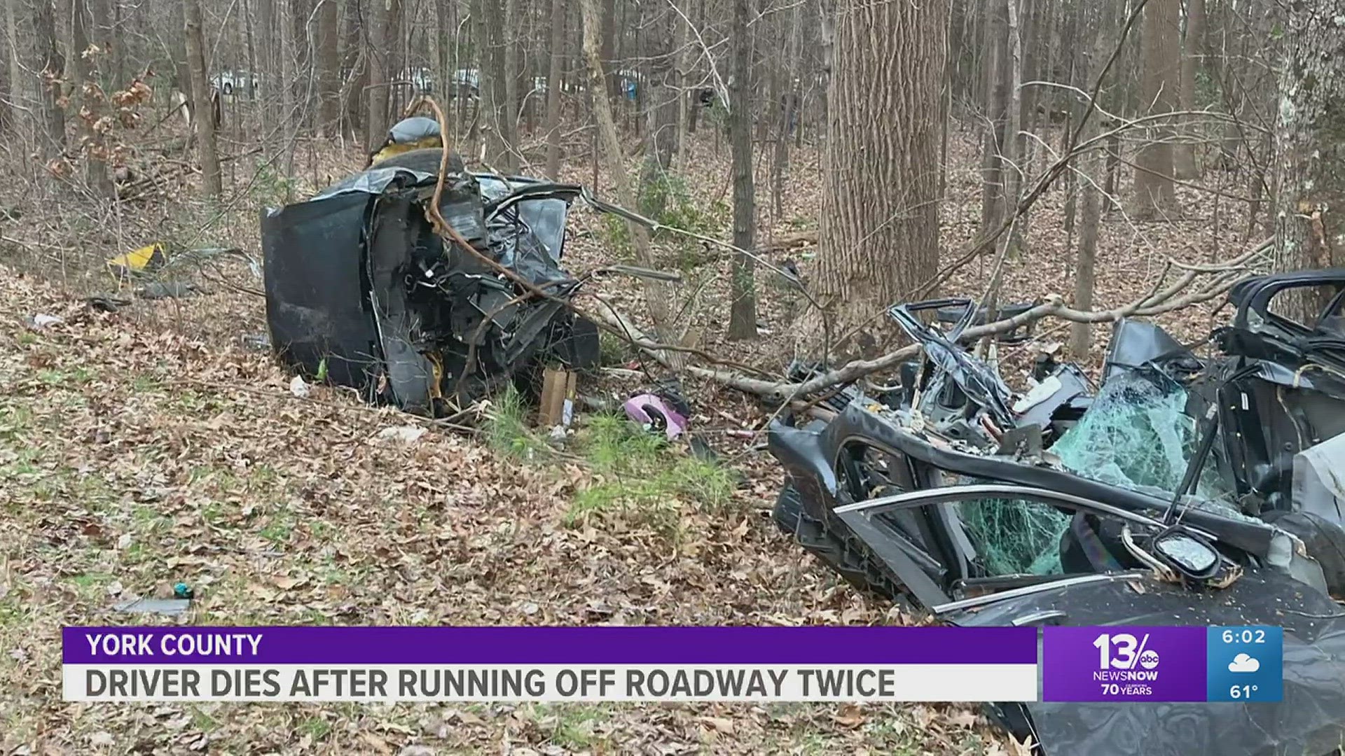 Virginia State Police say the crash happened Friday afternoon just before 4:30 p.m. off Goodwin Neck Road.