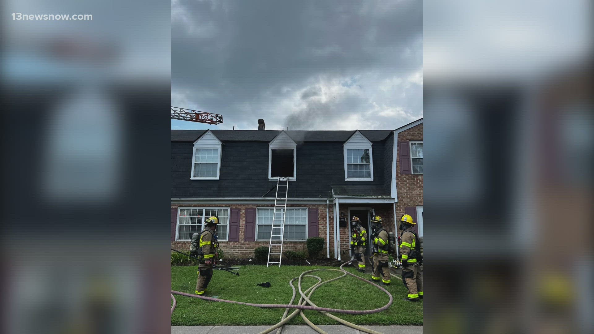 According to a spokesman from Norfolk Fire Rescue, the fire happened on Greenplain Road around 2 p.m. on Sunday.