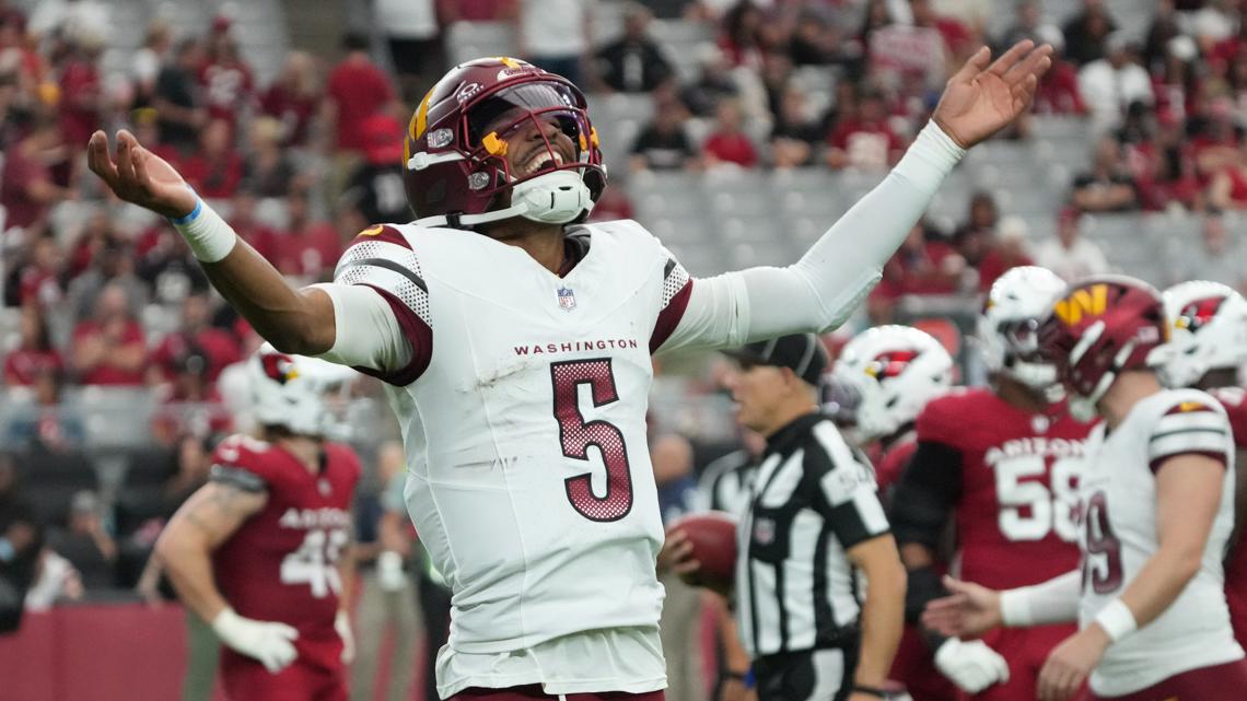 Rookie QB Daniels stars again in desert return, Commanders beat ...