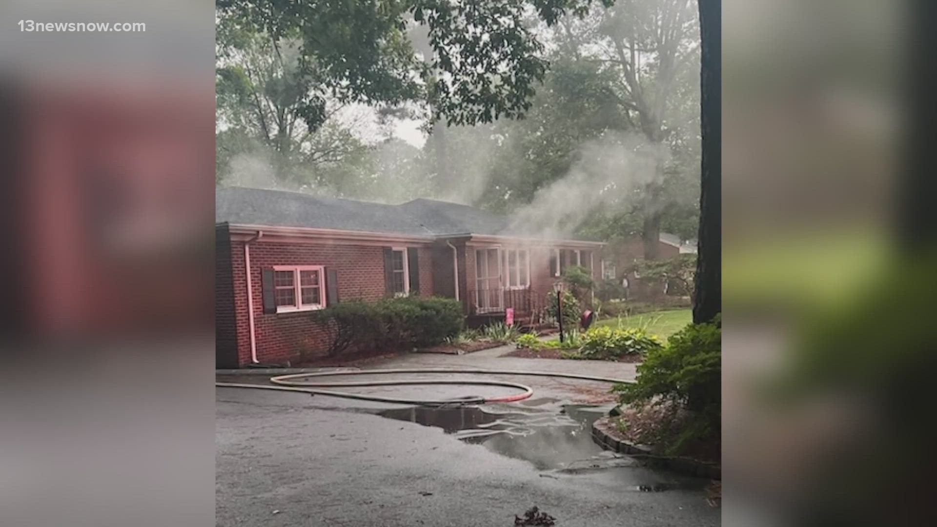 Two people displaced after lightning strike causes house fire in Suffolk 13newsnow