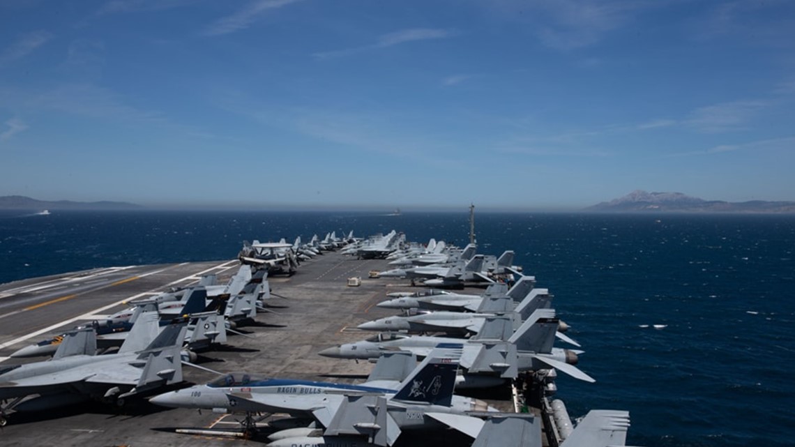 Uss Gerald R Ford Arrives In Mediterranean Sea 8218