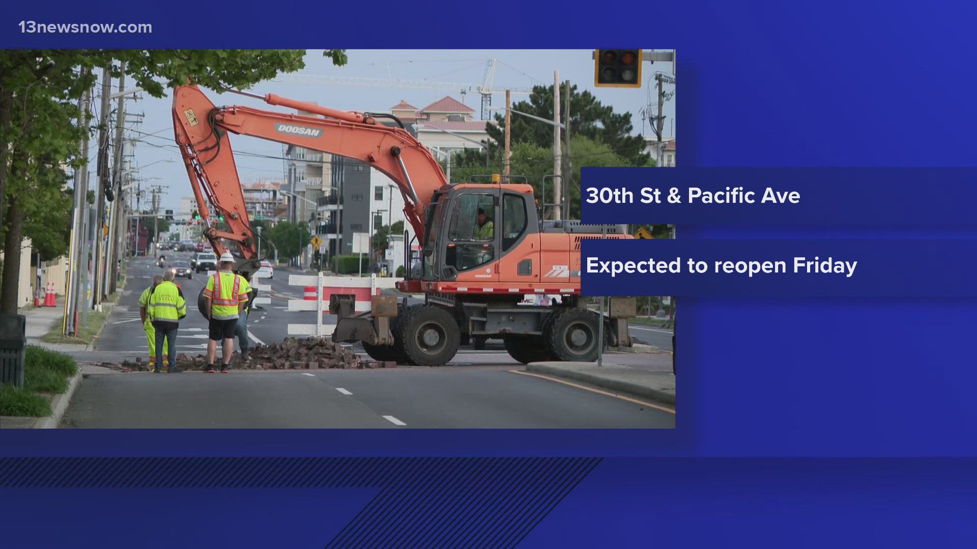 Right now, a busy intersection is closed at the Oceanfront.