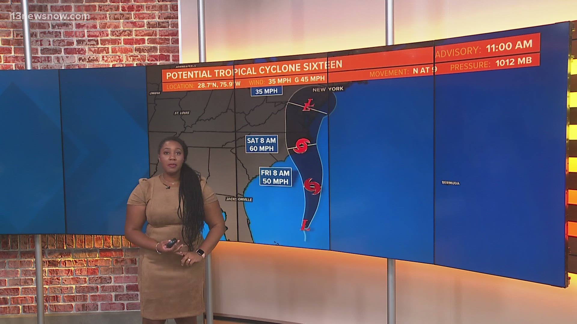 A Tropical Storm Warning has been issued for Hampton Roads and the Outer Banks as a coastal weather system is expected to bring heavy rain and windy conditions.